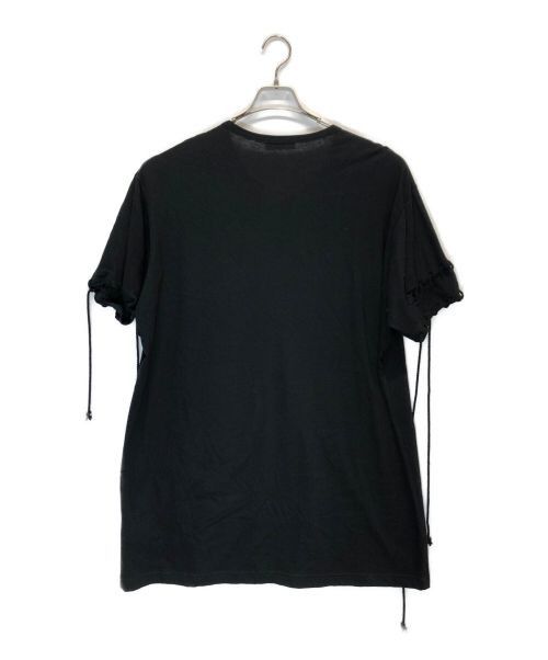 Yohji Yamamoto Lace-up round neck short sleeve T-shirt
