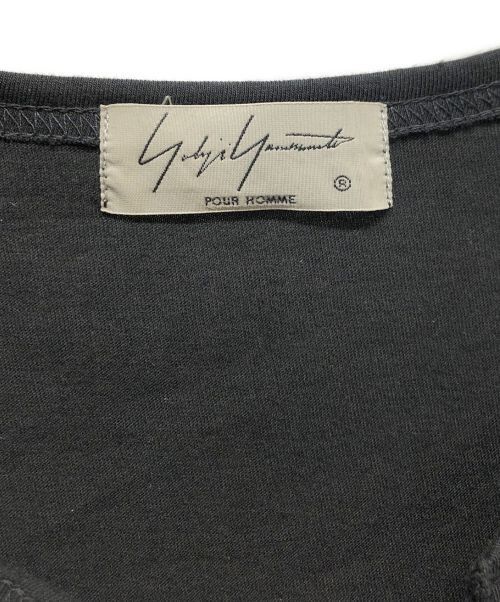 Yohji Yamamoto Lace-up round neck short sleeve T-shirt