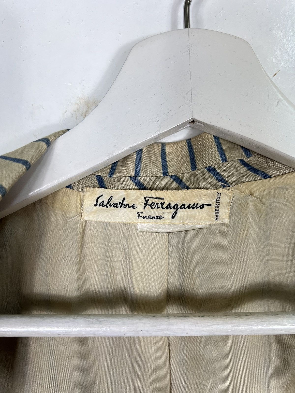 Salvatore Ferragamo 💥 1970s SALVATORE FERRAGAMO STRIPE BLAZER MADE IN ITALY Size US M / EU 48-50 / 2 - 10 Thumbnail