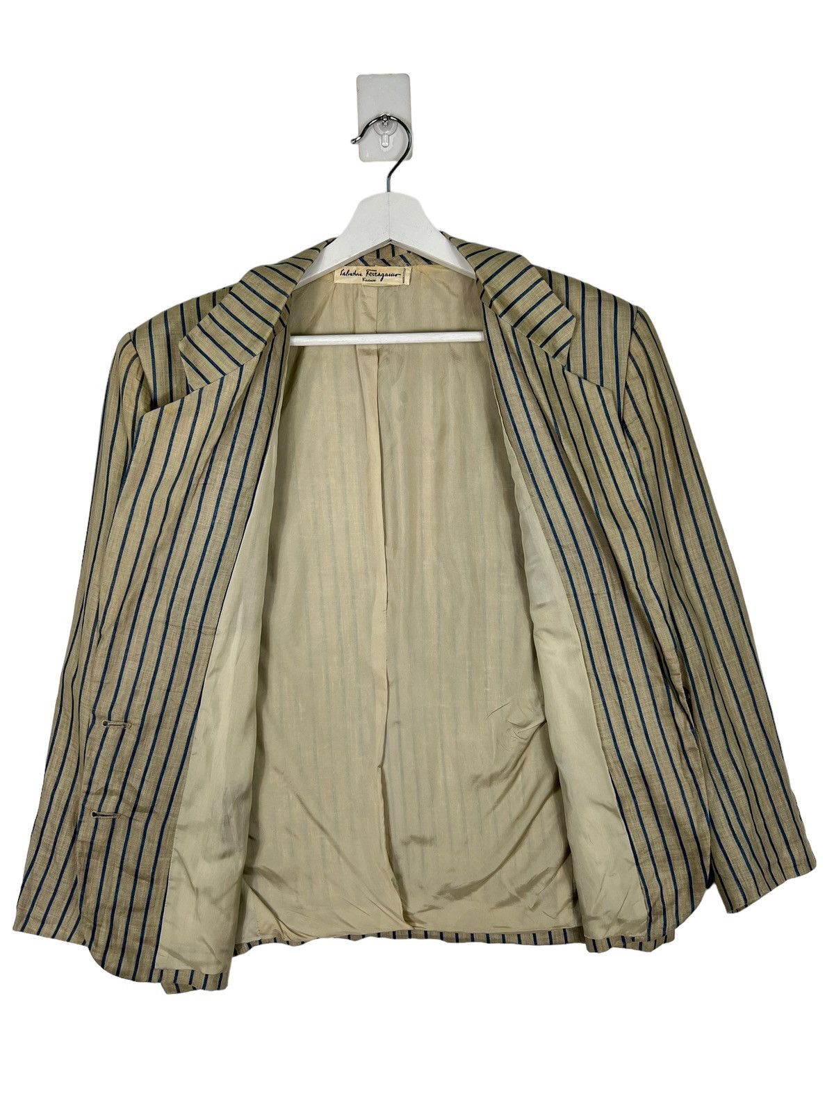 Salvatore Ferragamo 💥 1970s SALVATORE FERRAGAMO STRIPE BLAZER MADE IN ITALY Size US M / EU 48-50 / 2 - 7 Thumbnail