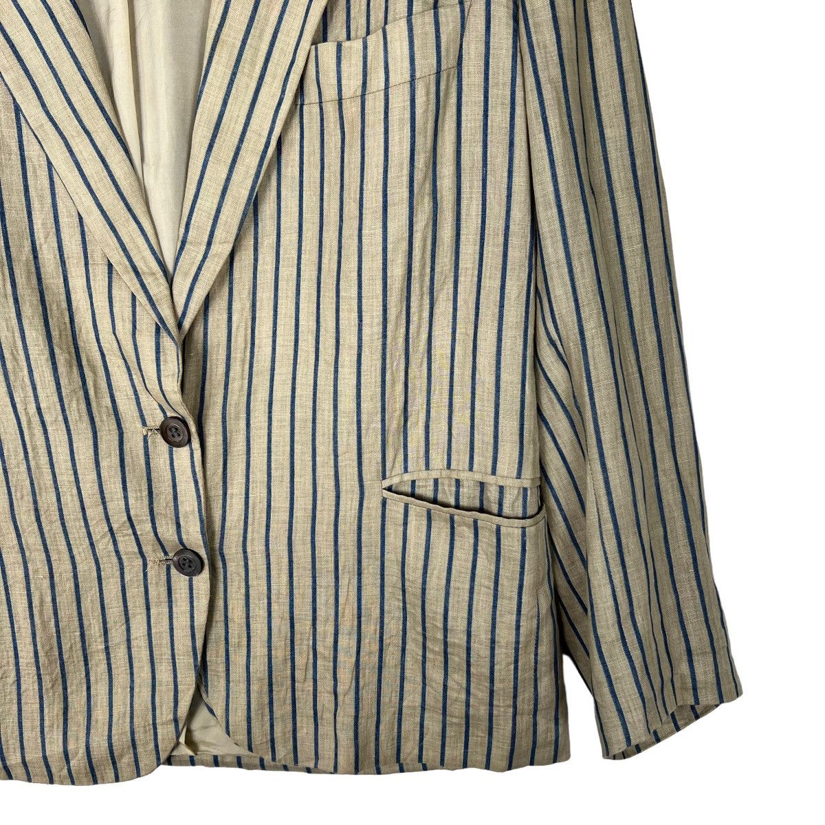 Salvatore Ferragamo 💥 1970s SALVATORE FERRAGAMO STRIPE BLAZER MADE IN ITALY Size US M / EU 48-50 / 2 - 4 Thumbnail