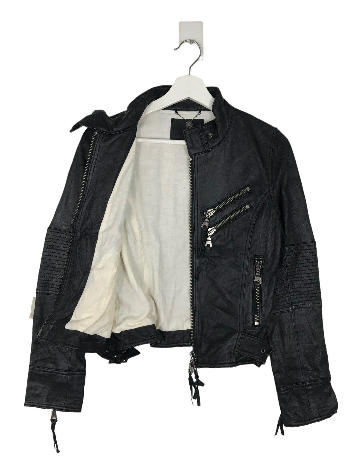 If Six Was Nine 💥 LE SYNCHRONICITY LAMB LEATHER RIDER MOTO JACKET Size M / US 6-8 / IT 42-44 - 6 Thumbnail