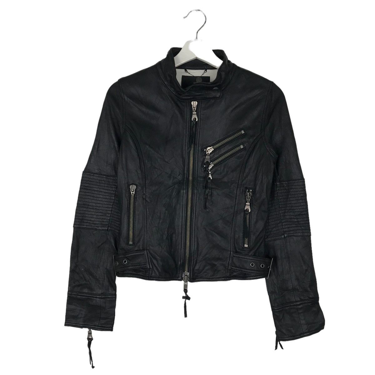 If Six Was Nine 💥 LE SYNCHRONICITY LAMB LEATHER RIDER MOTO JACKET Size M / US 6-8 / IT 42-44 - 2 Thumbnail