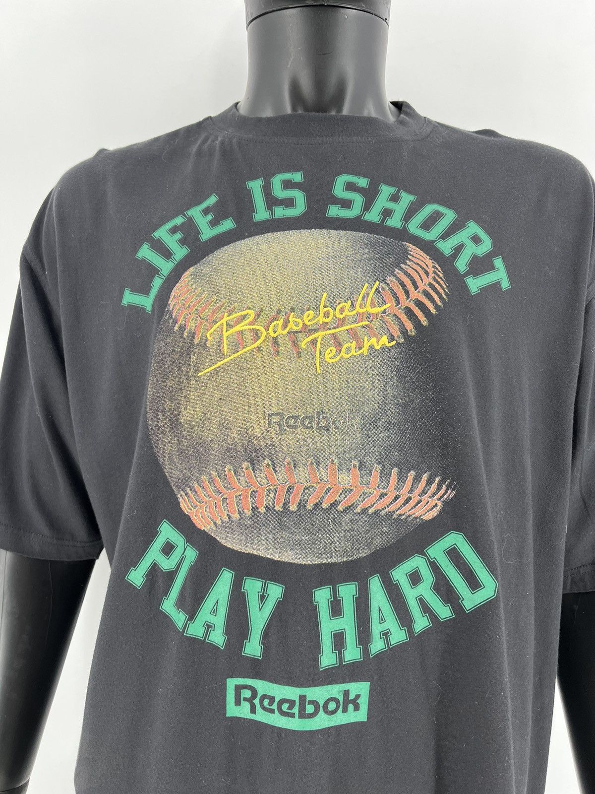 Reebok × Vintage Vintage 90s Reebok ‘baseball “Life is short Play Hard” Size US XL / EU 56 / 4 - 5 Thumbnail