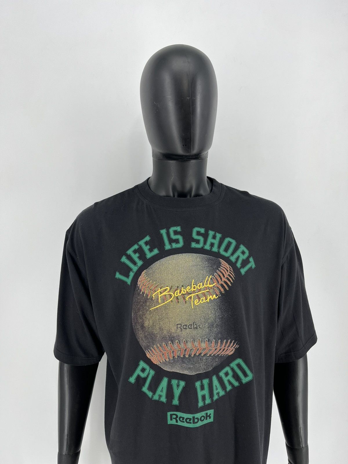 Reebok × Vintage Vintage 90s Reebok ‘baseball “Life is short Play Hard” Size US XL / EU 56 / 4 - 3 Thumbnail