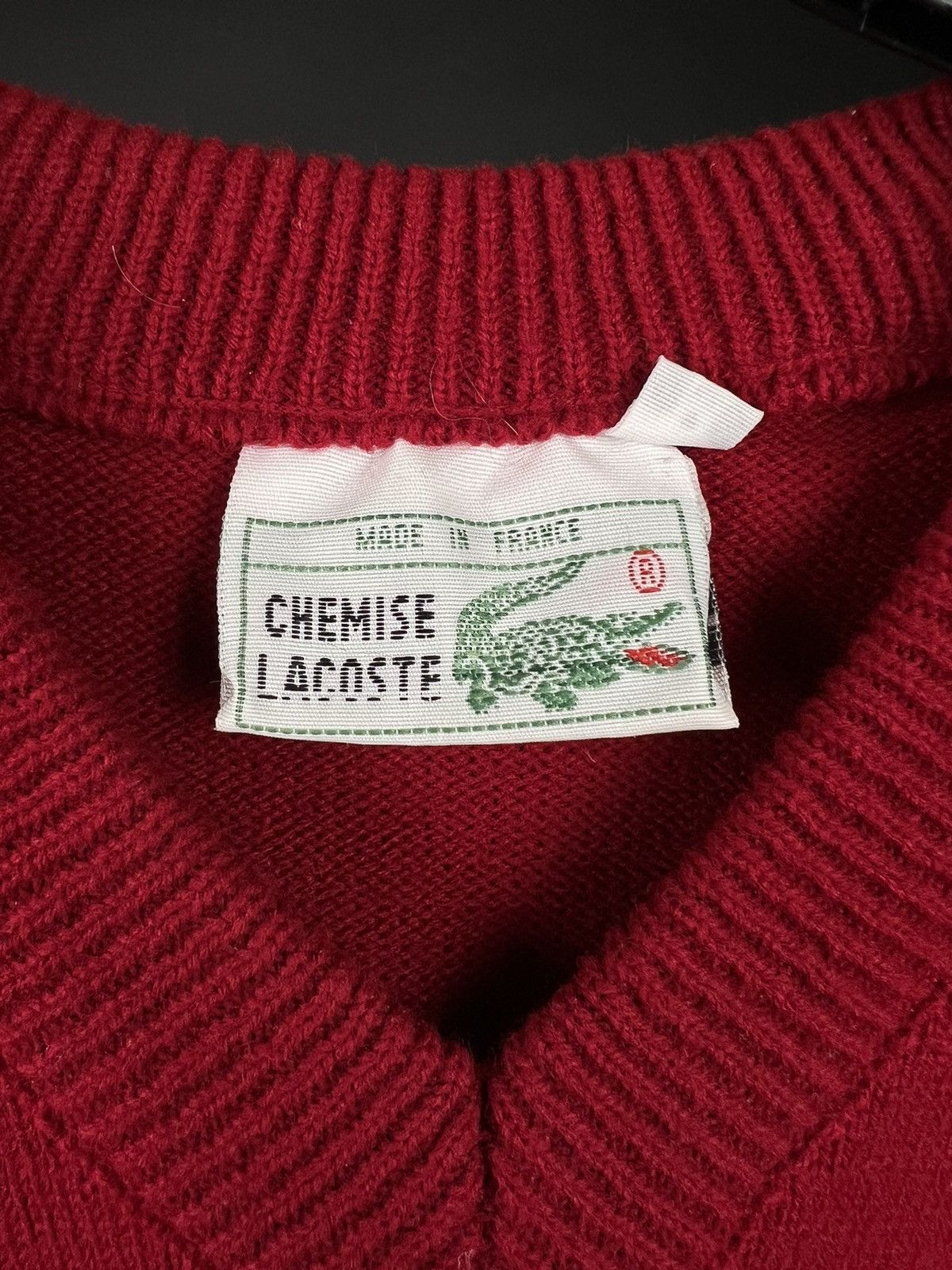 Lacoste × Vintage VTG Lacoste sweater warm red V-Neck Size US M / EU 48-50 / 2 - 3 Thumbnail