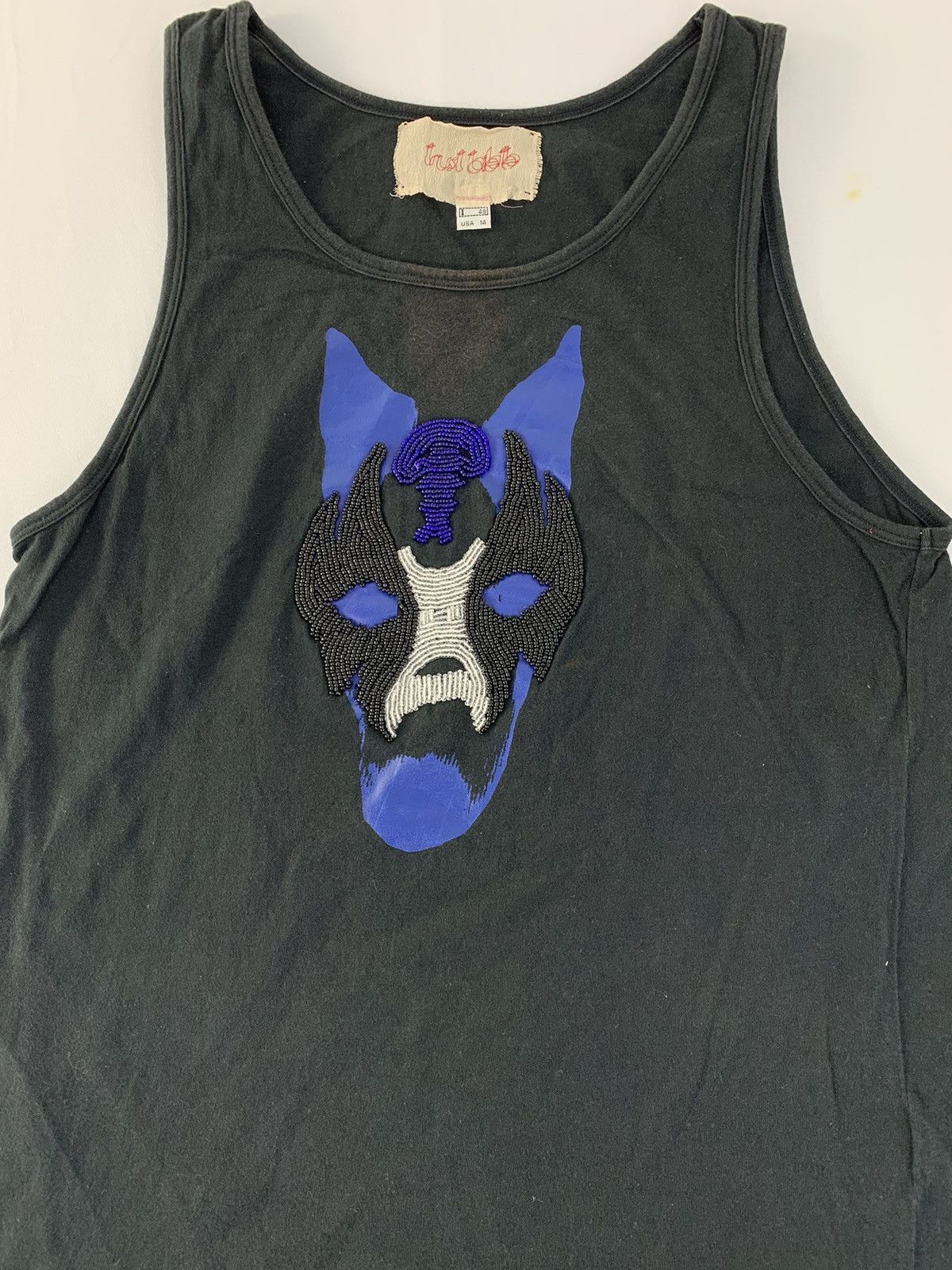 Vintage 90s Trust Toilette Tank Top Sleeveless Dog Face Design Size US S / EU 44-46 / 1 - 2 Thumbnail