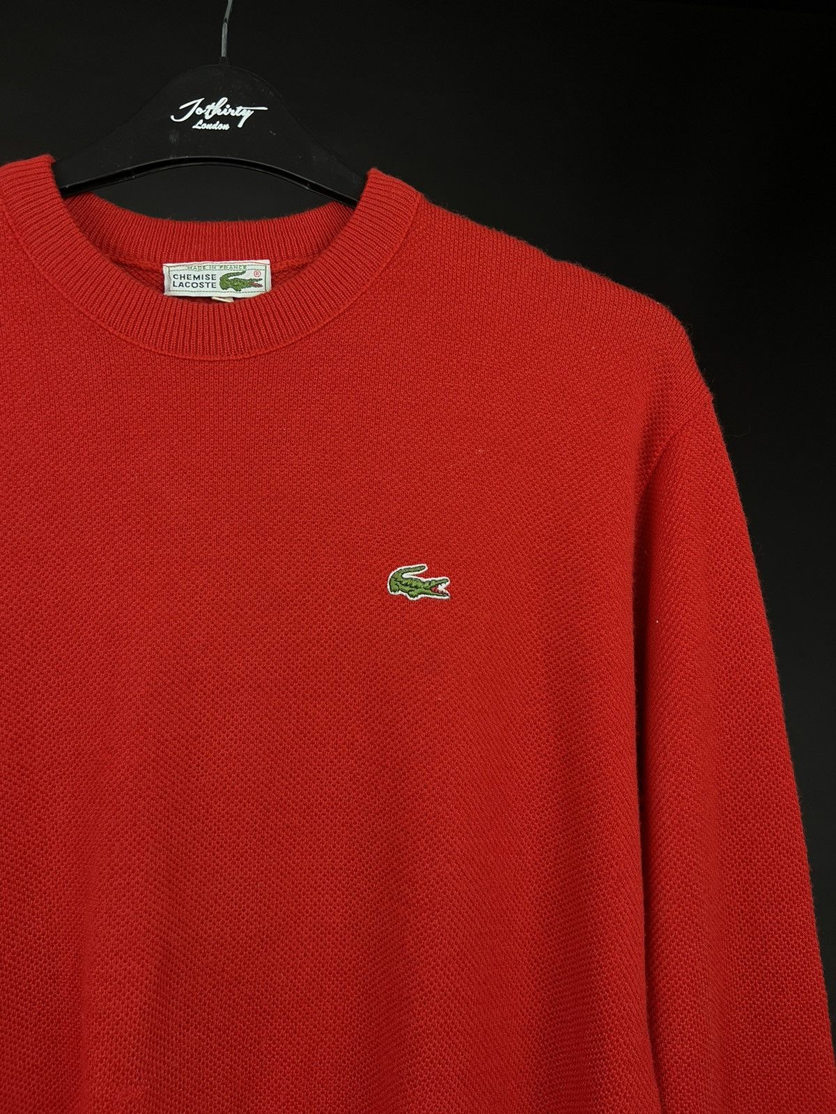 Lacoste × Vintage VTG Lacoste sweater warm bright red long sleeve Size US L / EU 52-54 / 3 - 2 Thumbnail