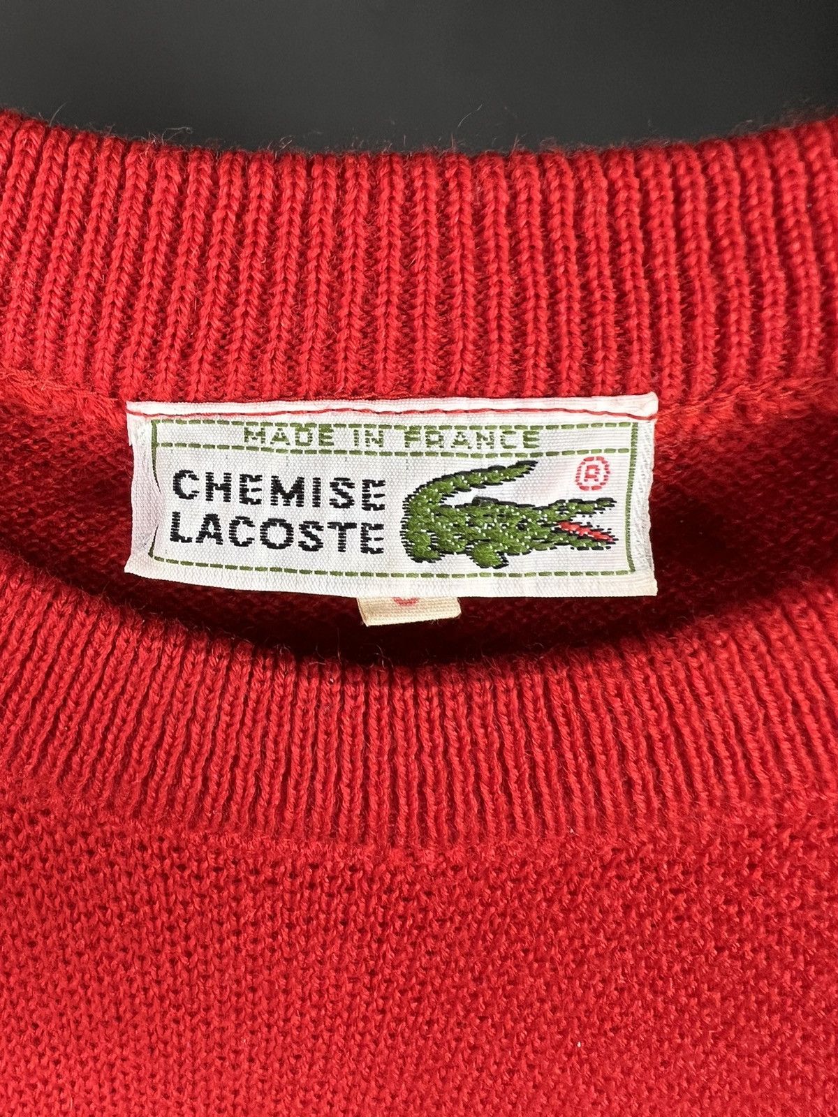 Lacoste × Vintage VTG Lacoste sweater warm bright red long sleeve Size US L / EU 52-54 / 3 - 4 Thumbnail