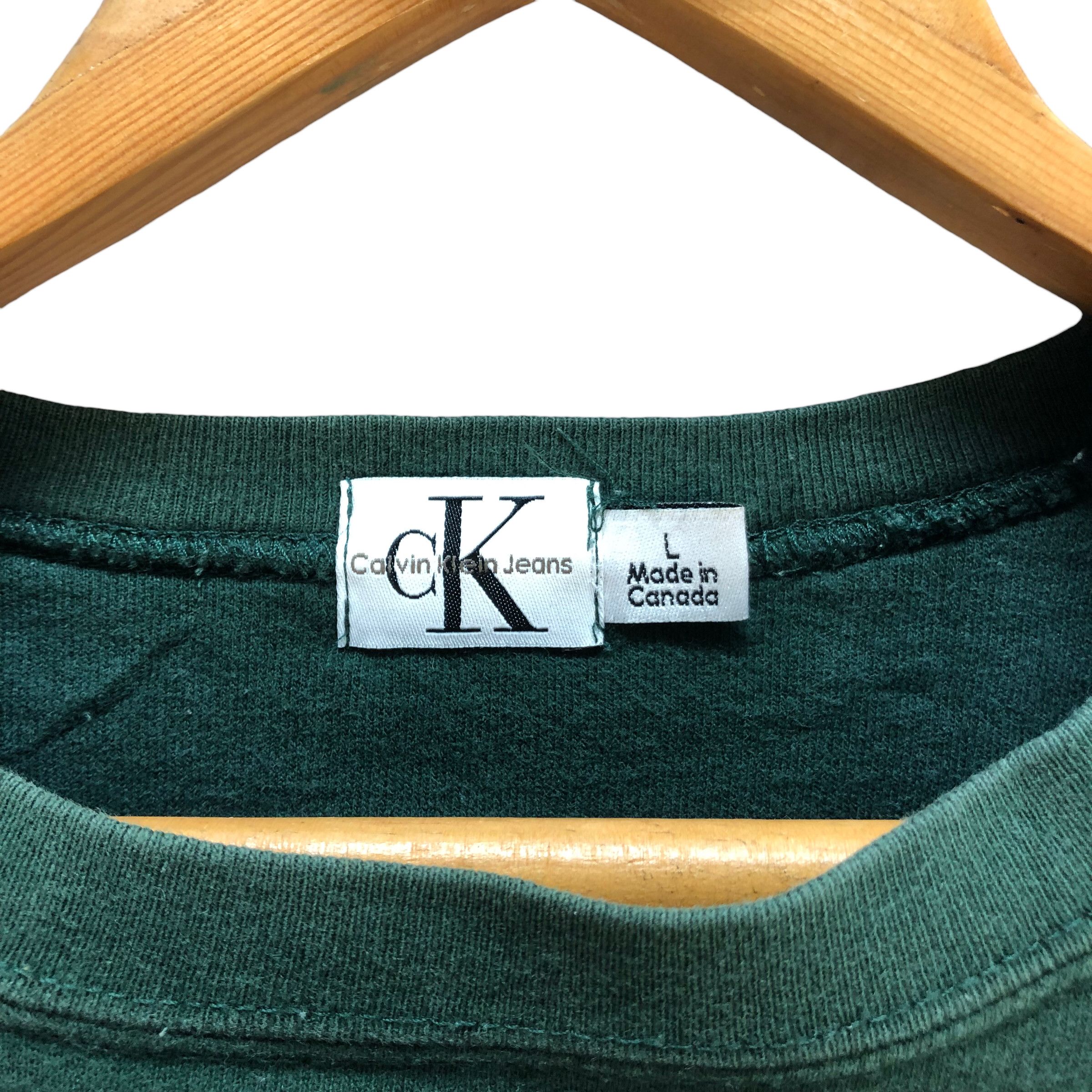 Calvin Klein VINTAGE CK JEANS BIG LOGO GREEN SWEATSHIRTS #7373-140 Size US L / EU 52-54 / 3 - 7 Thumbnail