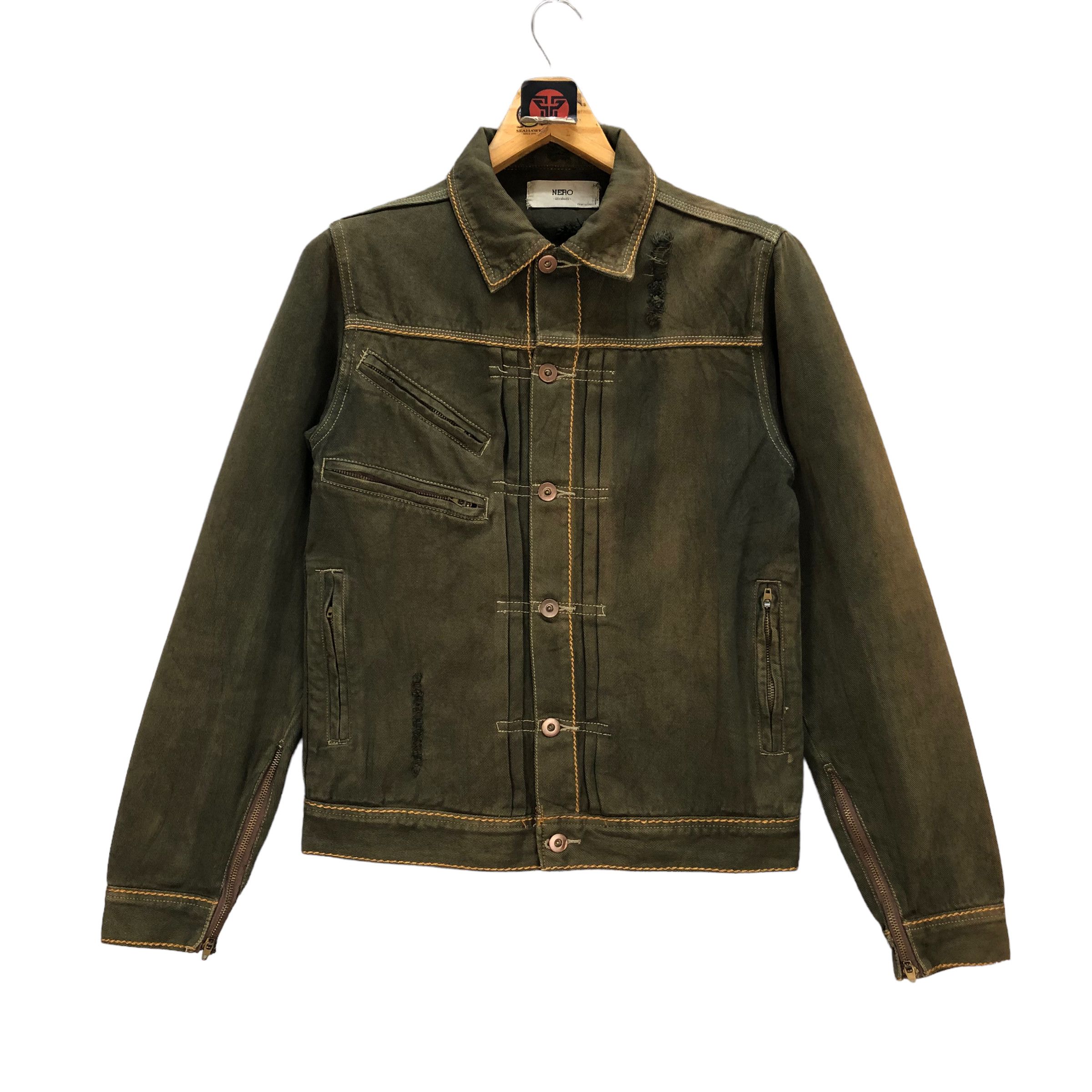 Other NERO TRUE VINTAGE ARTWORK DISTRESSED DENIM JACKET #7396-142 Size US M / EU 48-50 / 2 - 1 Thumbnail