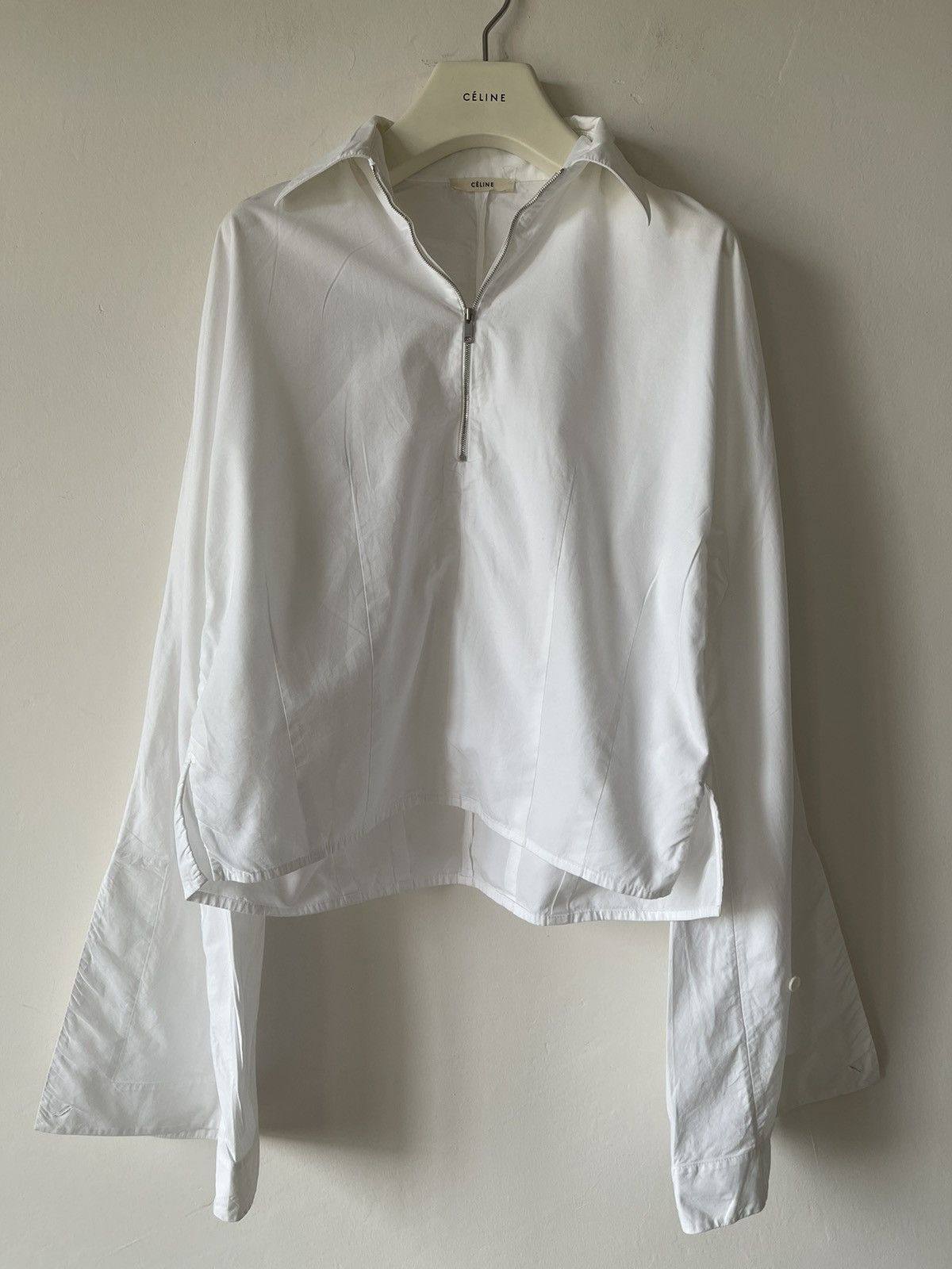 Celine Céline by Phoebe Philo Half-Zip Wide Sleeve Shirt Size S / US 4 / IT 40 - 1 Thumbnail