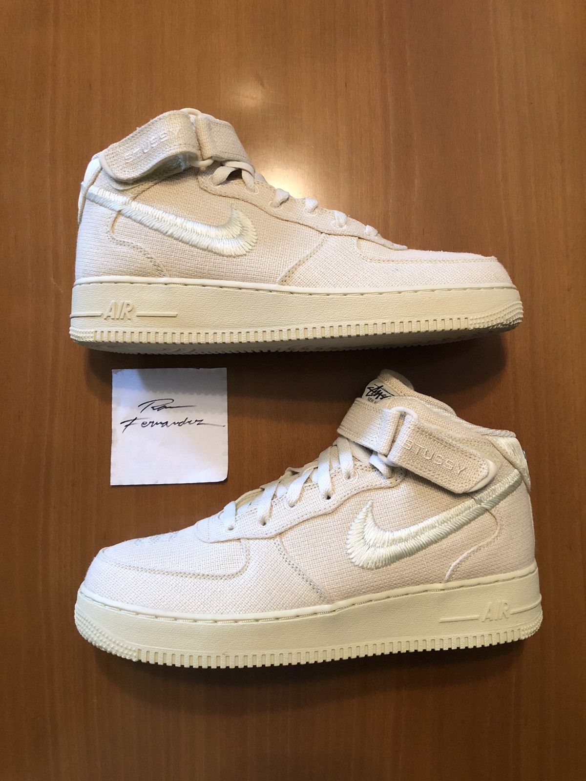 Pre-owned Nike X Stussy Air Force 1 Mid Fossil Shoes