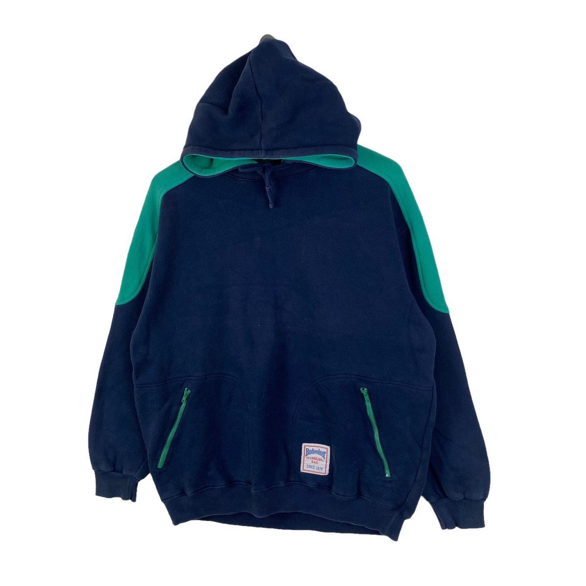 Budweiser × Vintage Vintage BUDWEISER Big Logo Patches Elbow Hoodie Pullover Size US L / EU 52-54 / 3 - 3 Thumbnail