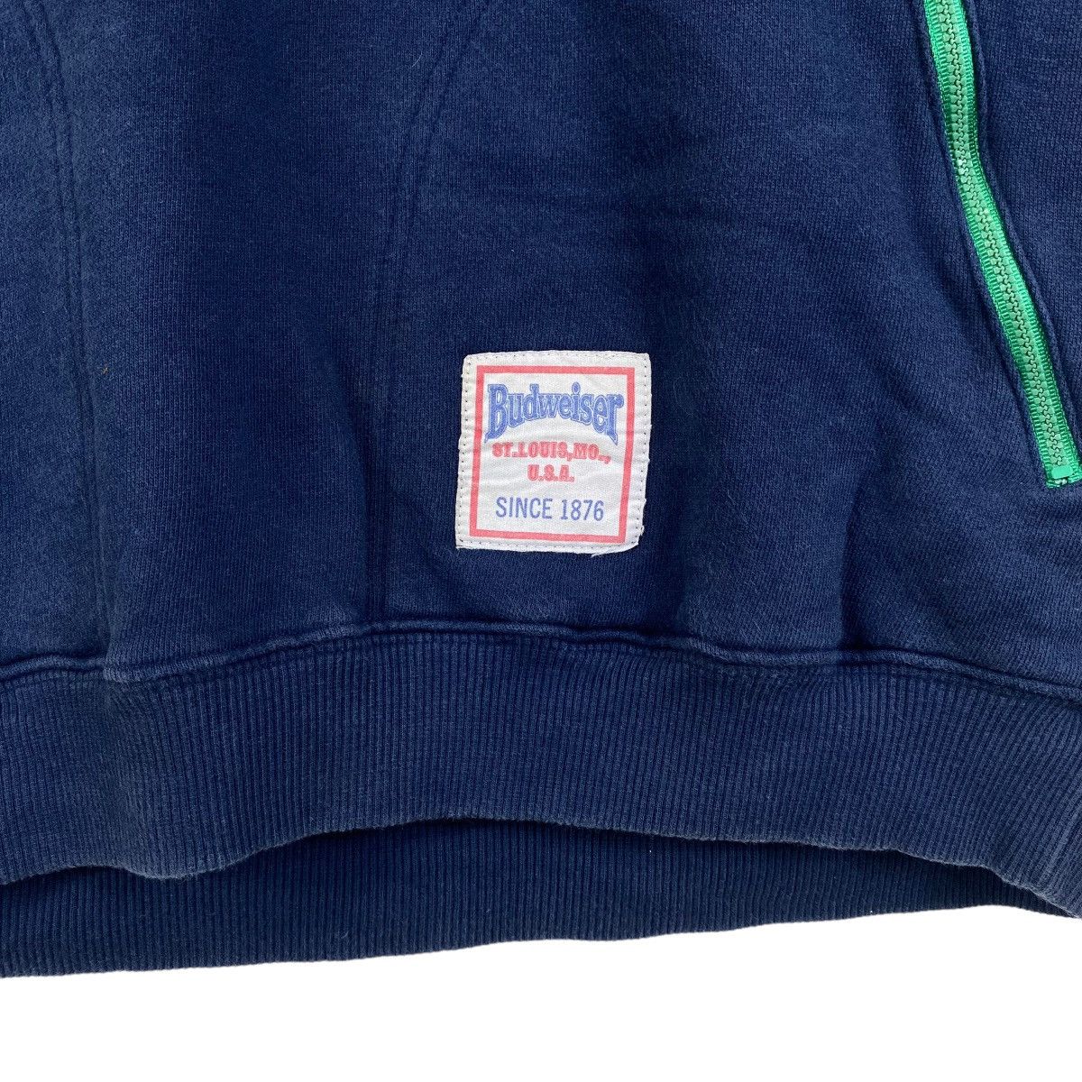 Budweiser × Vintage Vintage BUDWEISER Big Logo Patches Elbow Hoodie Pullover Size US L / EU 52-54 / 3 - 7 Thumbnail