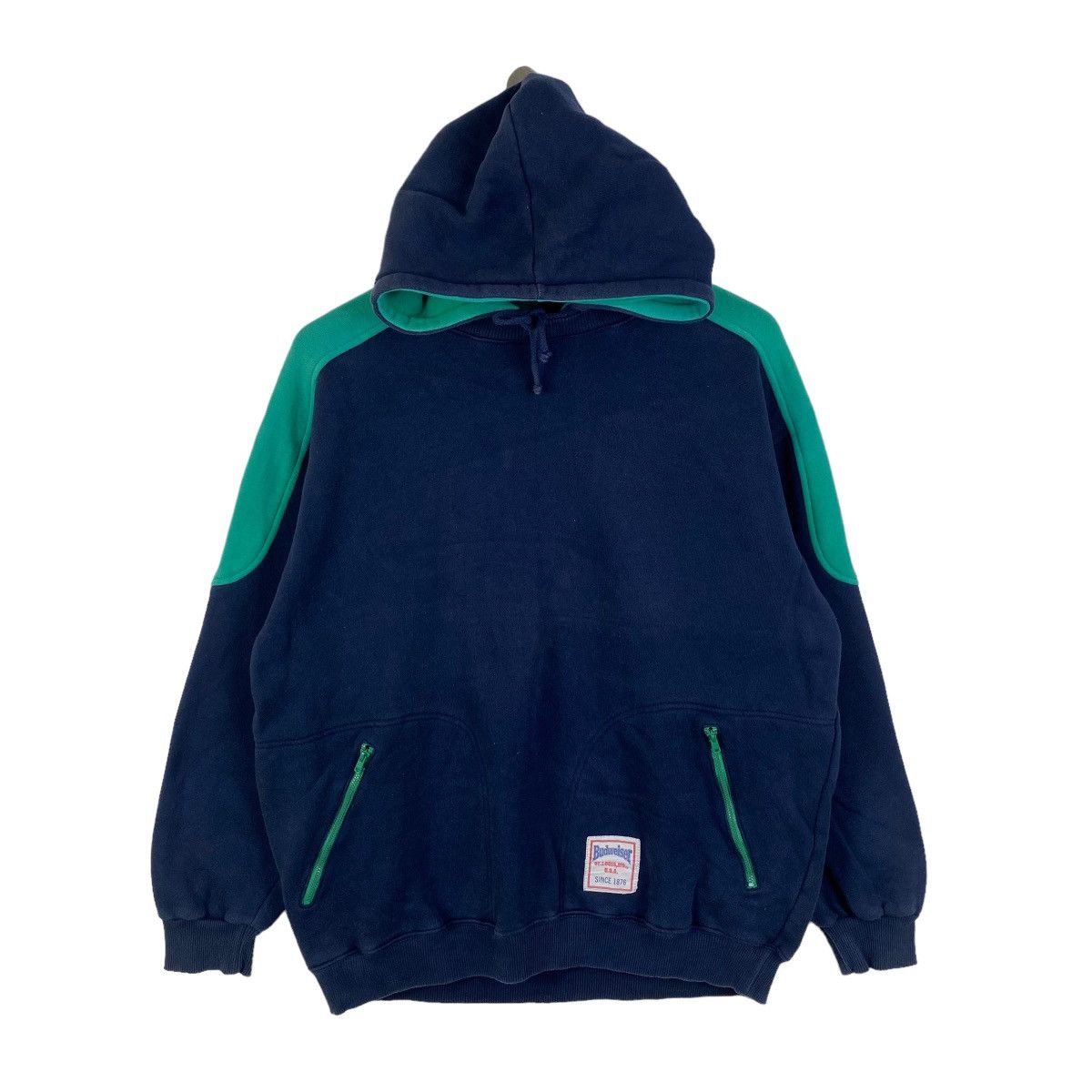 Budweiser × Vintage Vintage BUDWEISER Big Logo Patches Elbow Hoodie Pullover Size US L / EU 52-54 / 3 - 2 Thumbnail