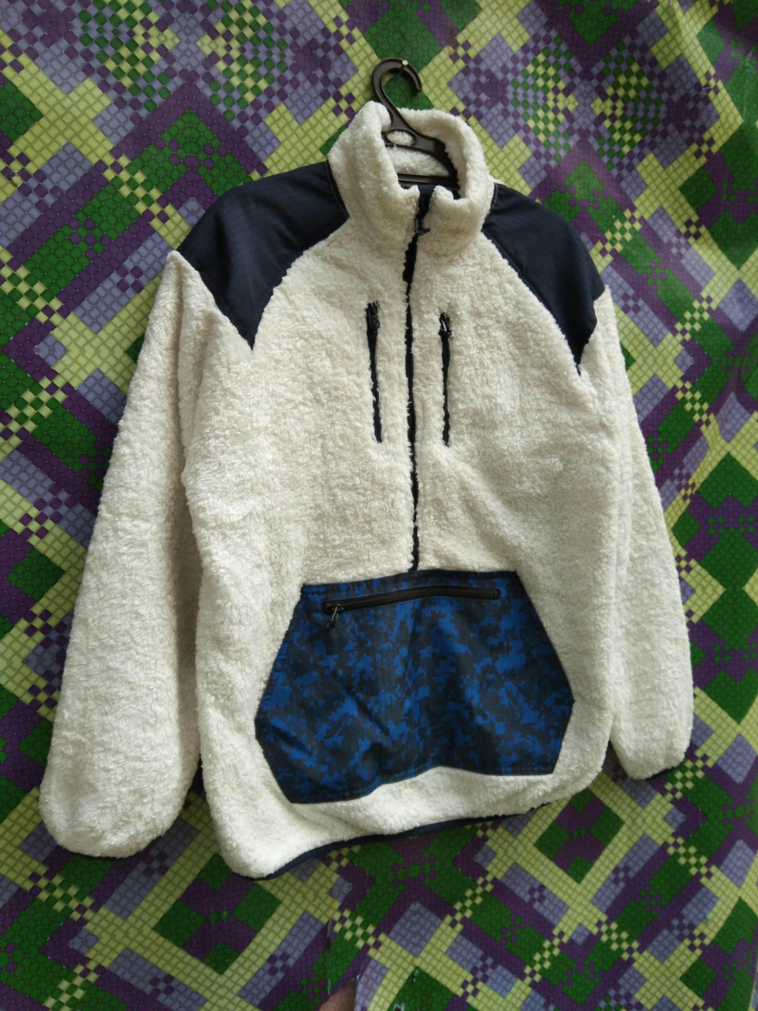 Japanese Brand MEN'S FAUX FUR HALF-ZIP JACKET Size US L / EU 52-54 / 3 - 3 Thumbnail