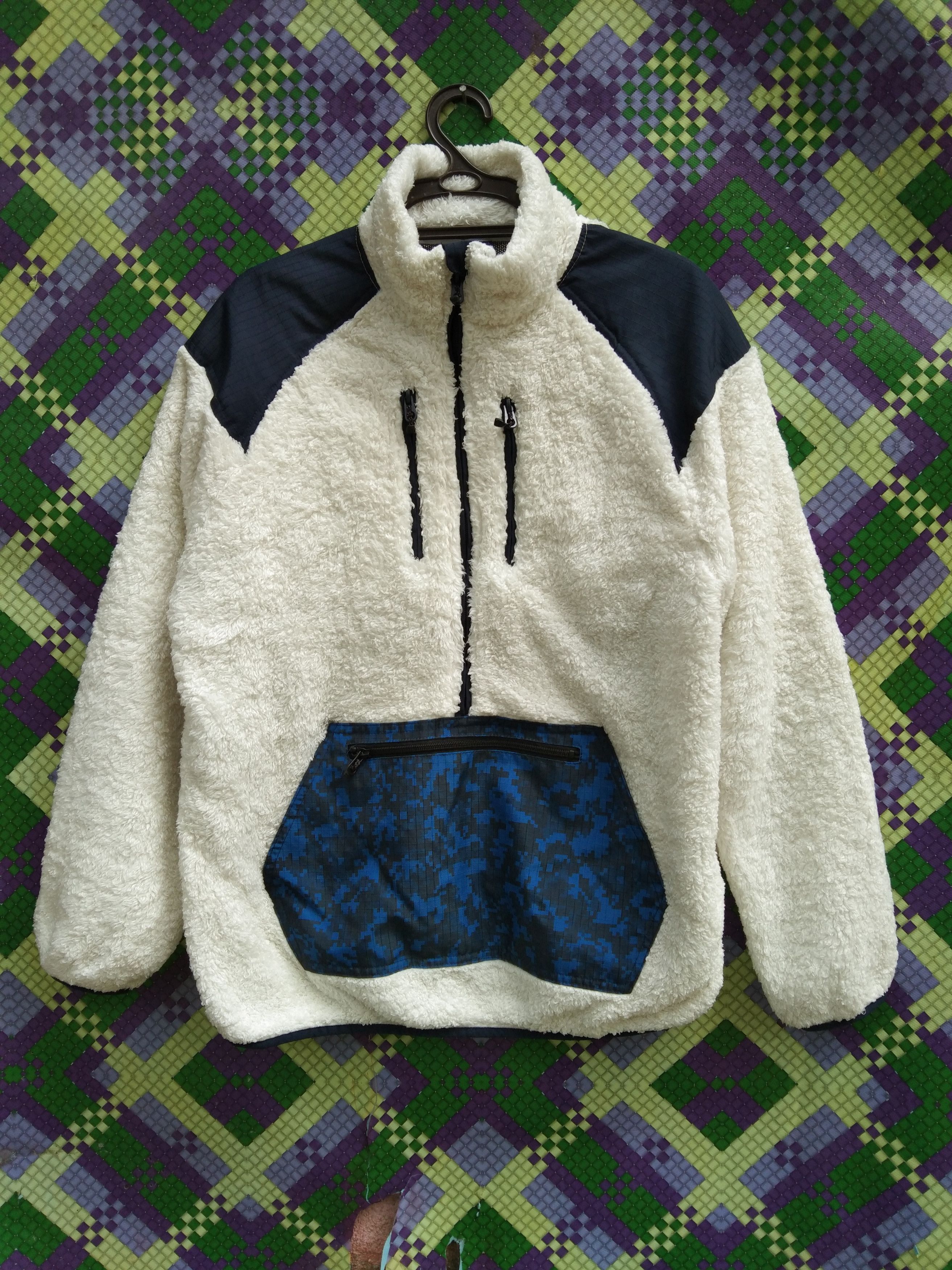 AW MEN'S FAUX FUR HALF-ZIP JACKET