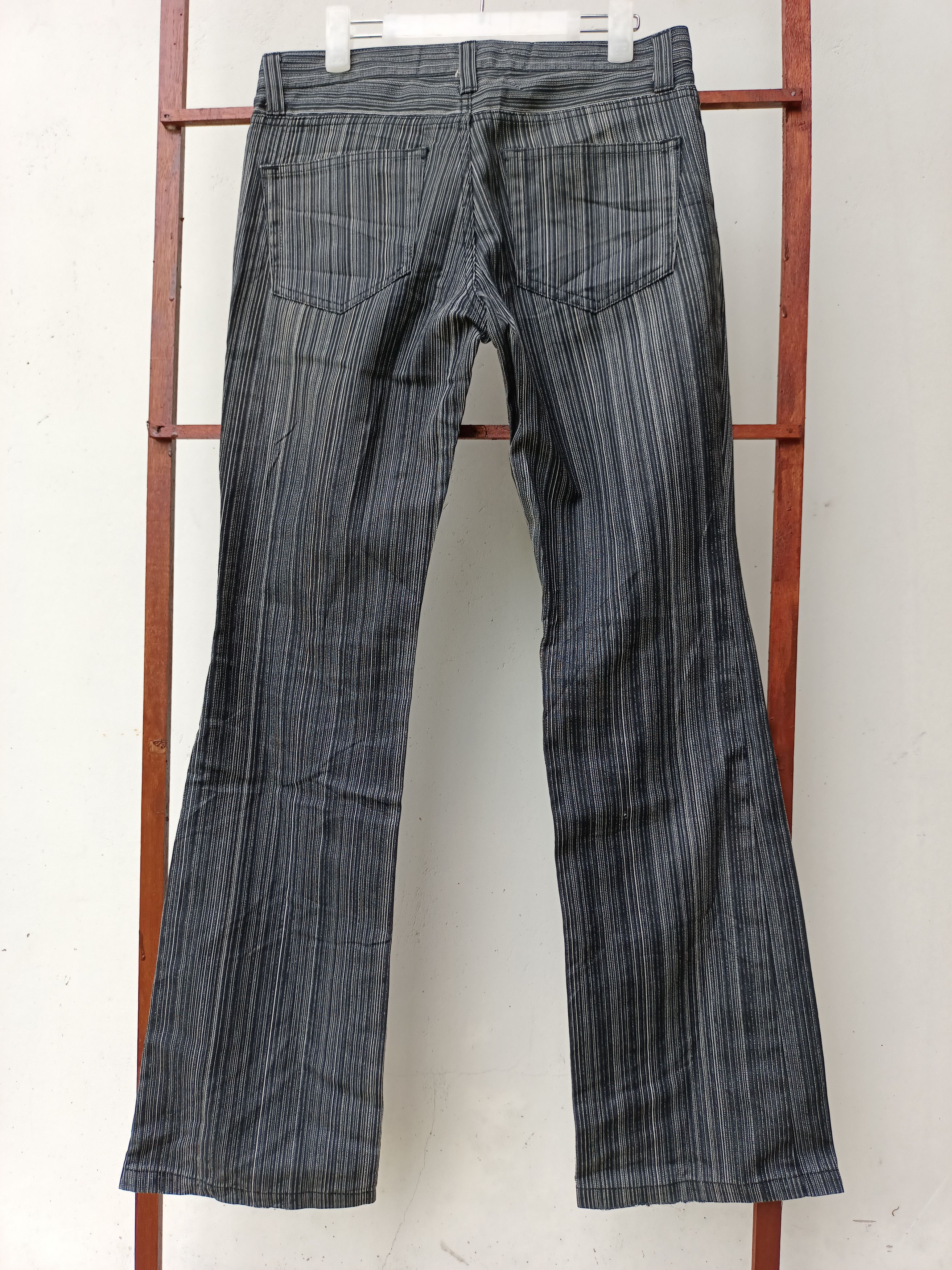 Japanese Brand Flared Japanese Semantic Design Stripes Jeans Size US 31 - 2 Thumbnail