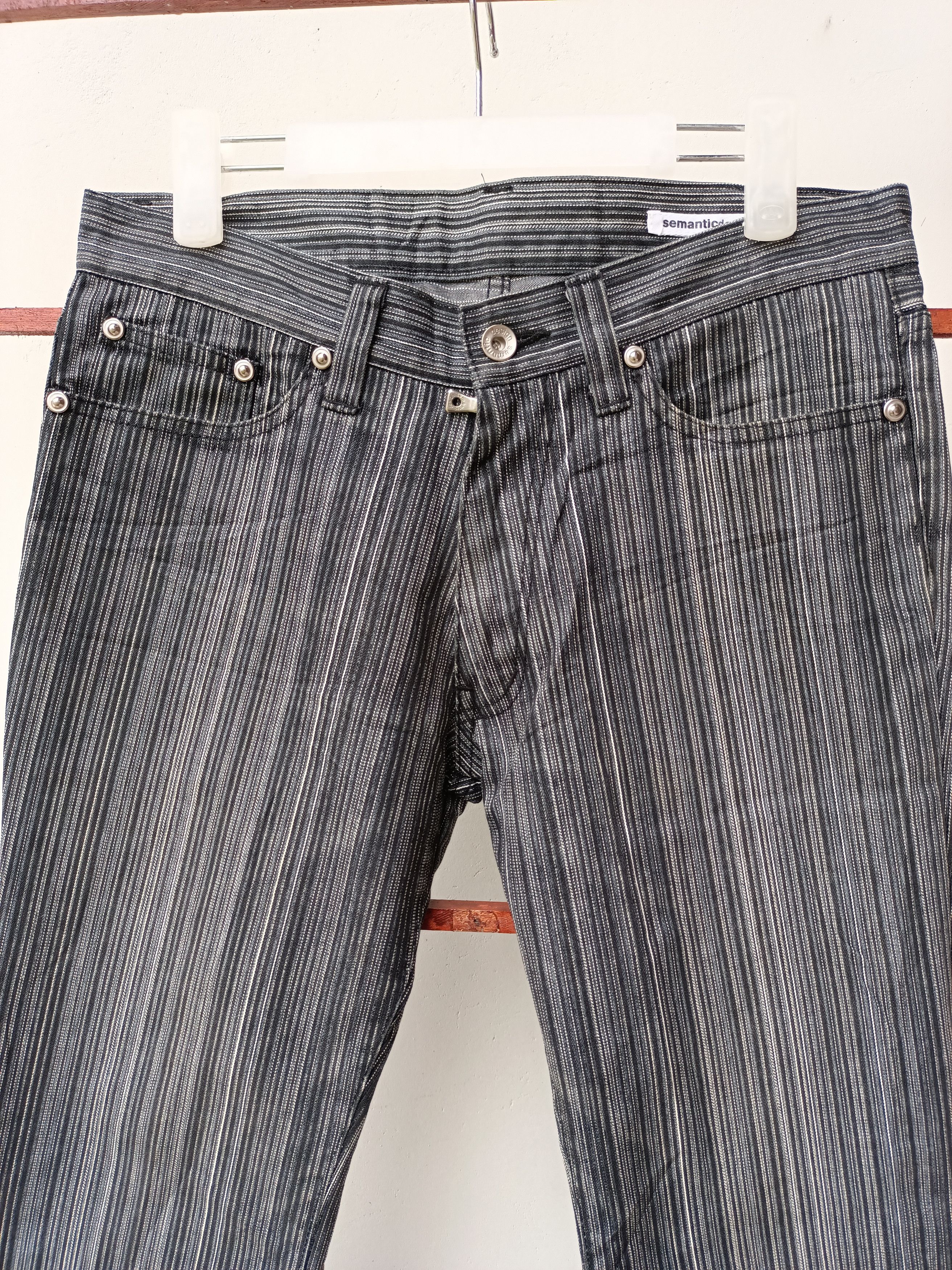 Japanese Brand Flared Japanese Semantic Design Stripes Jeans Size US 31 - 3 Thumbnail