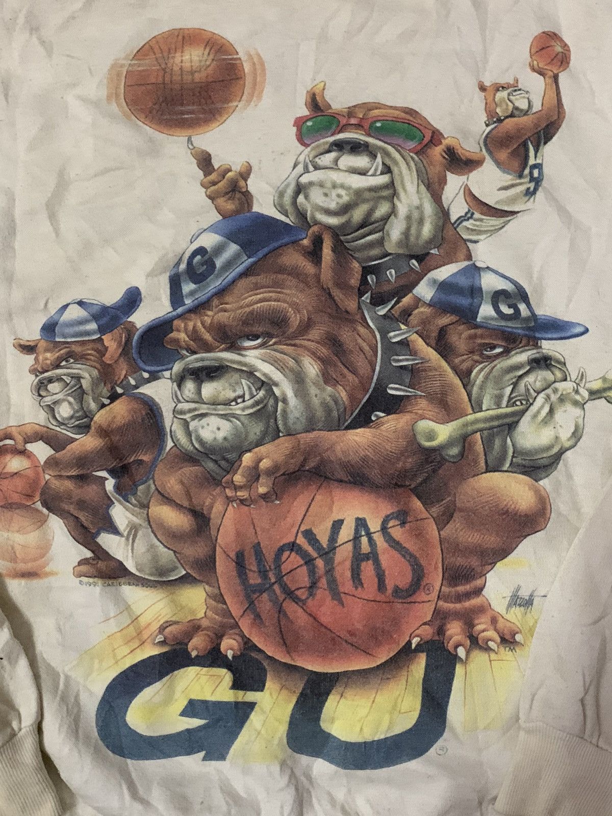 NBA Vintage 1991 Georgetown Hoyas Dog Mascot Logo NBA Sweatshirt Size US L / EU 52-54 / 3 - 8 Thumbnail