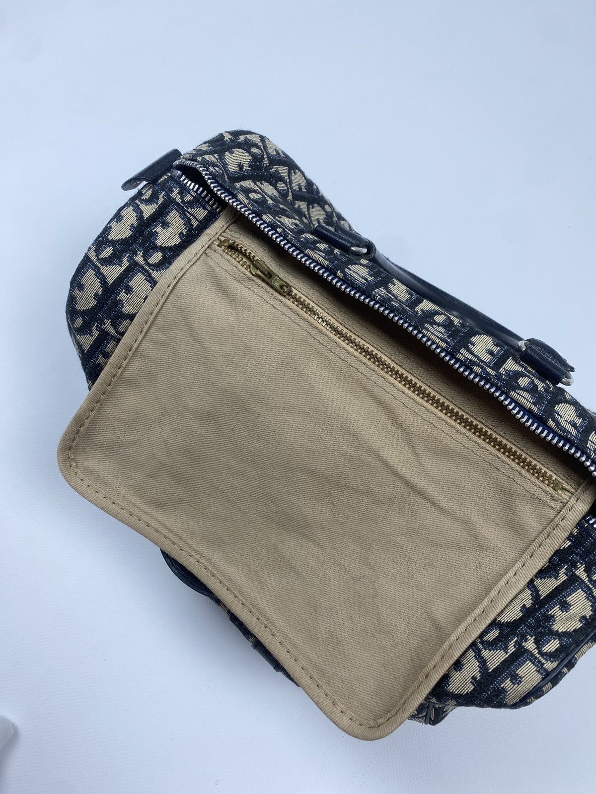 Christian Dior Monsieur × Vintage RARE Vintage Christian Dior Bagages Blue Monogram Hand Bag Size ONE SIZE - 16 Thumbnail