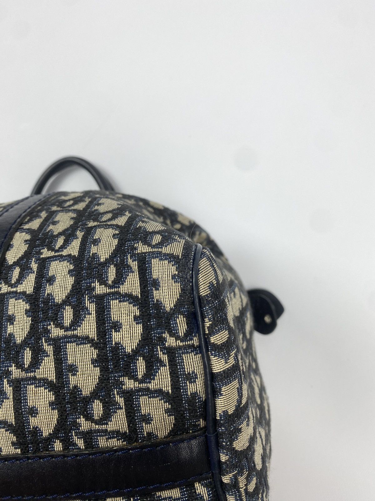 Christian Dior Monsieur × Vintage RARE Vintage Christian Dior Bagages Blue Monogram Hand Bag Size ONE SIZE - 12 Thumbnail