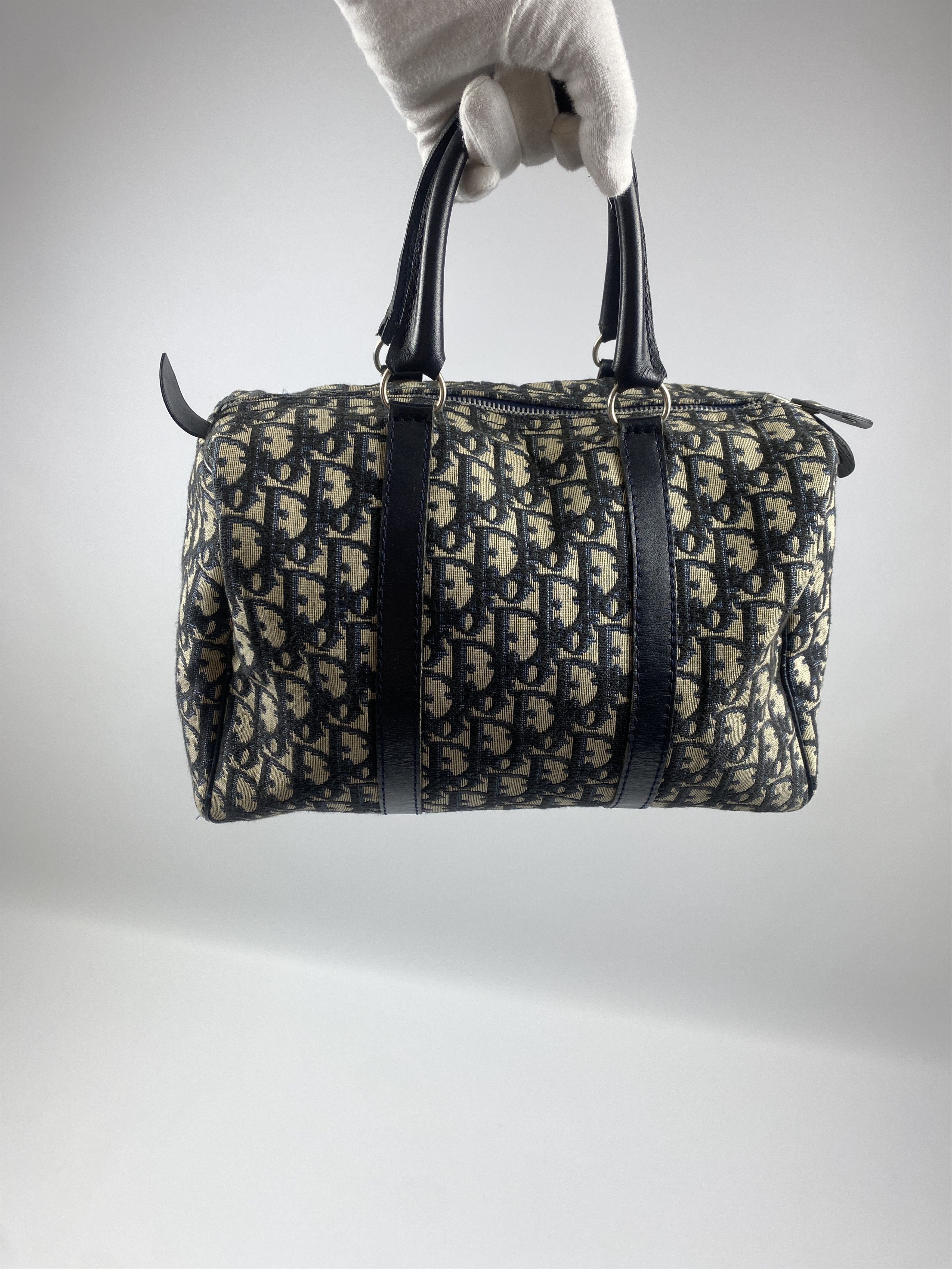 Christian Dior Monsieur × Vintage RARE Vintage Christian Dior Bagages Blue Monogram Hand Bag Size ONE SIZE - 2 Thumbnail