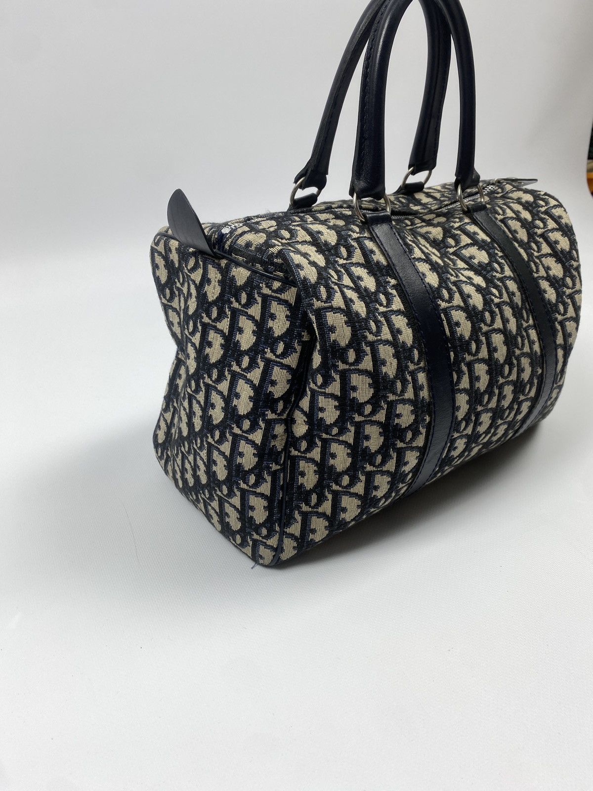 Christian Dior Monsieur × Vintage RARE Vintage Christian Dior Bagages Blue Monogram Hand Bag Size ONE SIZE - 4 Thumbnail