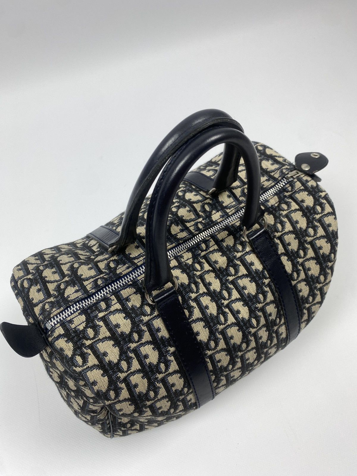 Christian Dior Monsieur × Vintage RARE Vintage Christian Dior Bagages Blue Monogram Hand Bag Size ONE SIZE - 7 Thumbnail