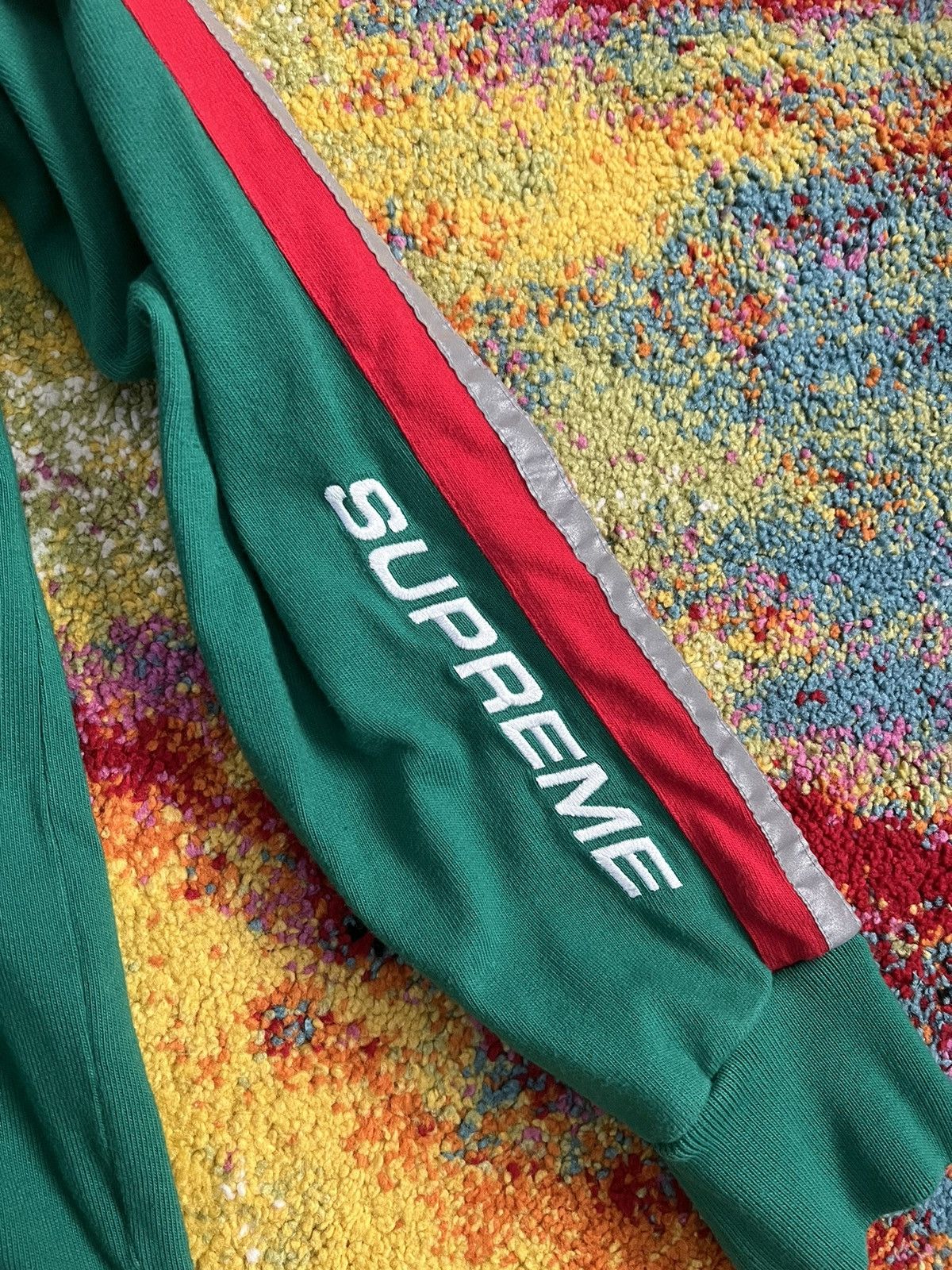 Supreme Green Long Sleeve Rugby Shirt Medium