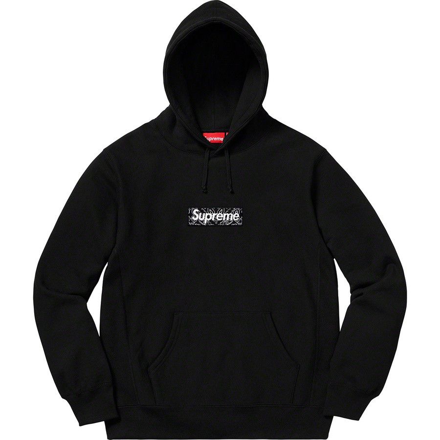 Image of Supreme 19Fw Bandana Box Logo Hooded Sweatshirt Black S, Men's (Size Small)