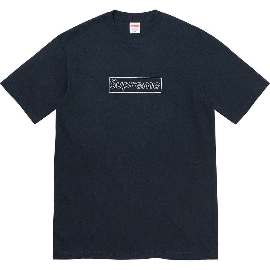 Image of Supreme Kaws Chalk Logo Tee Navy Xl, Men's