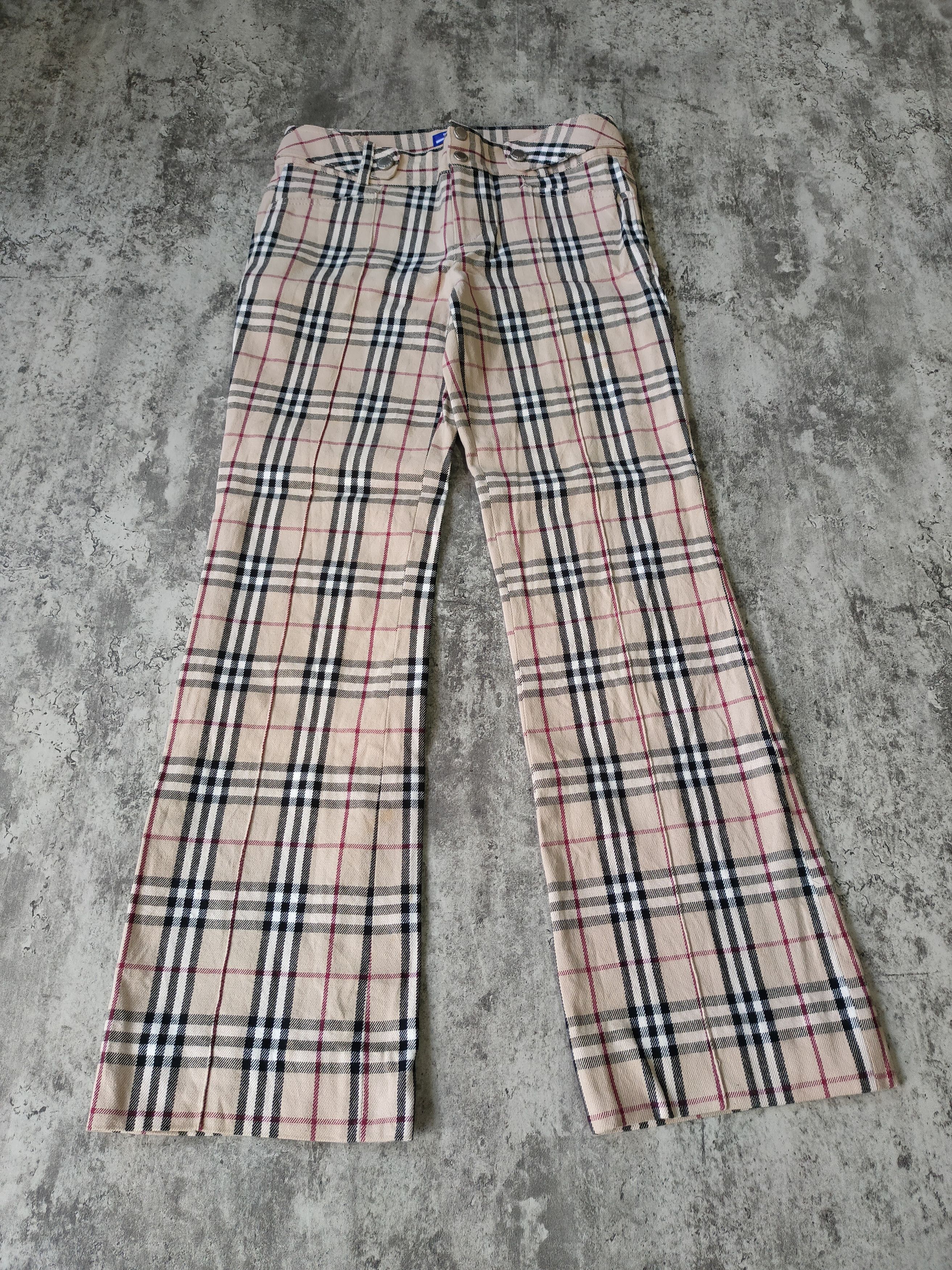 Burberry × Burberry Prorsum × Vintage Vintage Burberry Nova Check Blue Label Japan wool Pans Size 28" / US 6 / IT 42 - 3 Thumbnail
