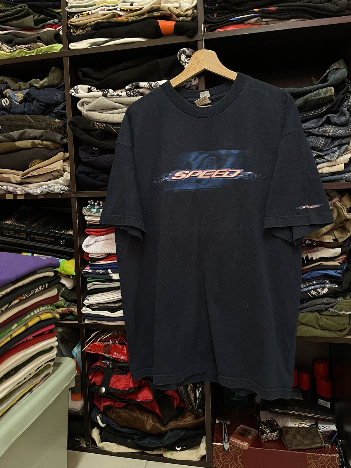 image of Anima x Vintage Speed Racer Vintage Tee in Dark Blue, Men's (Size XL)