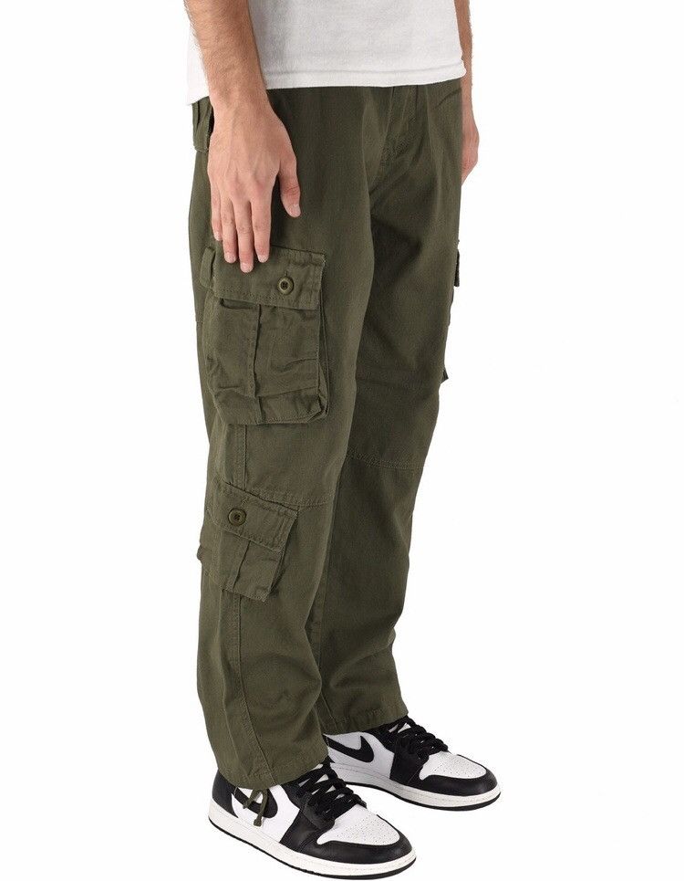 Japanese Brand 8 Pocket Cargo Pants Olive Size US 34 / EU 50 - 1 Thumbnail