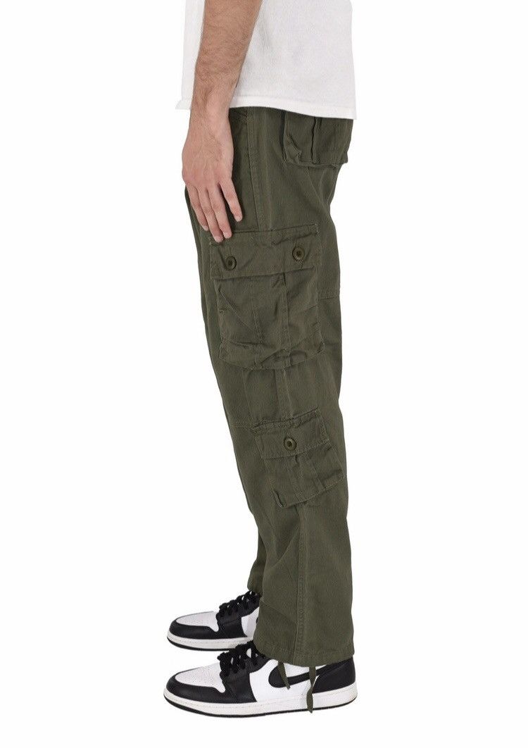 Japanese Brand 8 Pocket Cargo Pants Olive Size US 34 / EU 50 - 3 Thumbnail