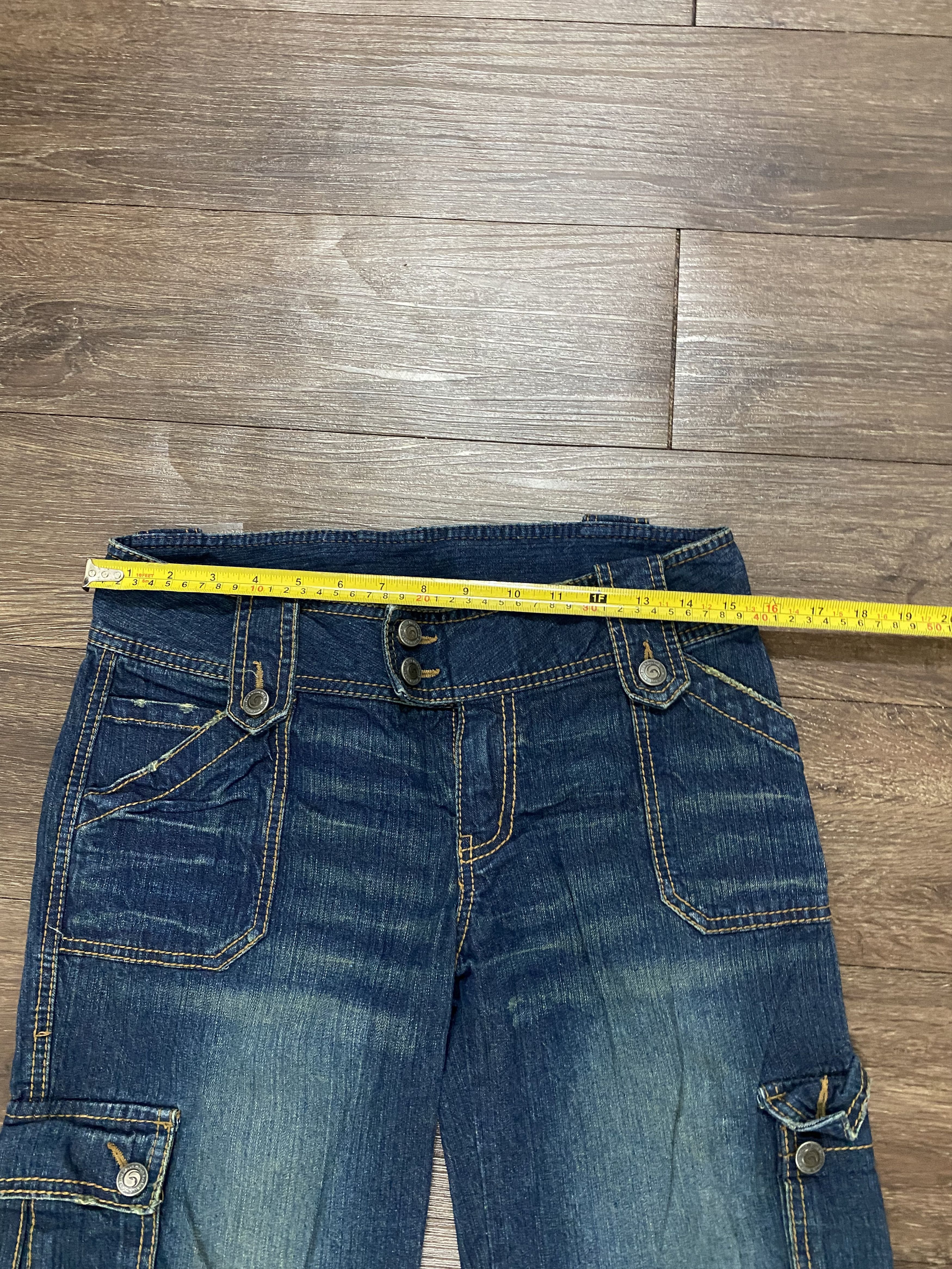 Japanese Brand Blue moon blue jeans multi pocket flare denim Size 27" / US 4 / IT 40 - 8 Thumbnail