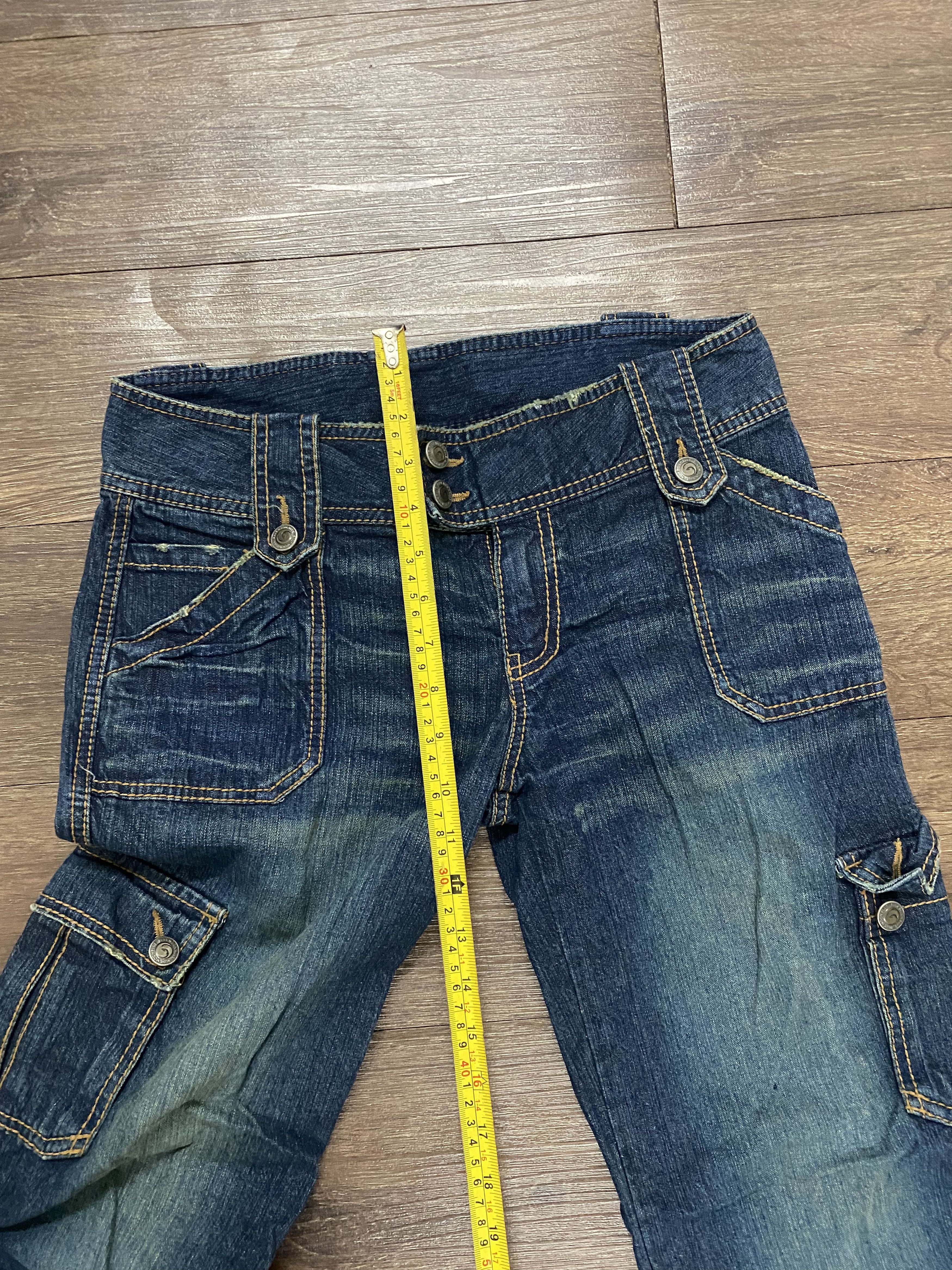 Japanese Brand Blue moon blue jeans multi pocket flare denim Size 27" / US 4 / IT 40 - 7 Thumbnail