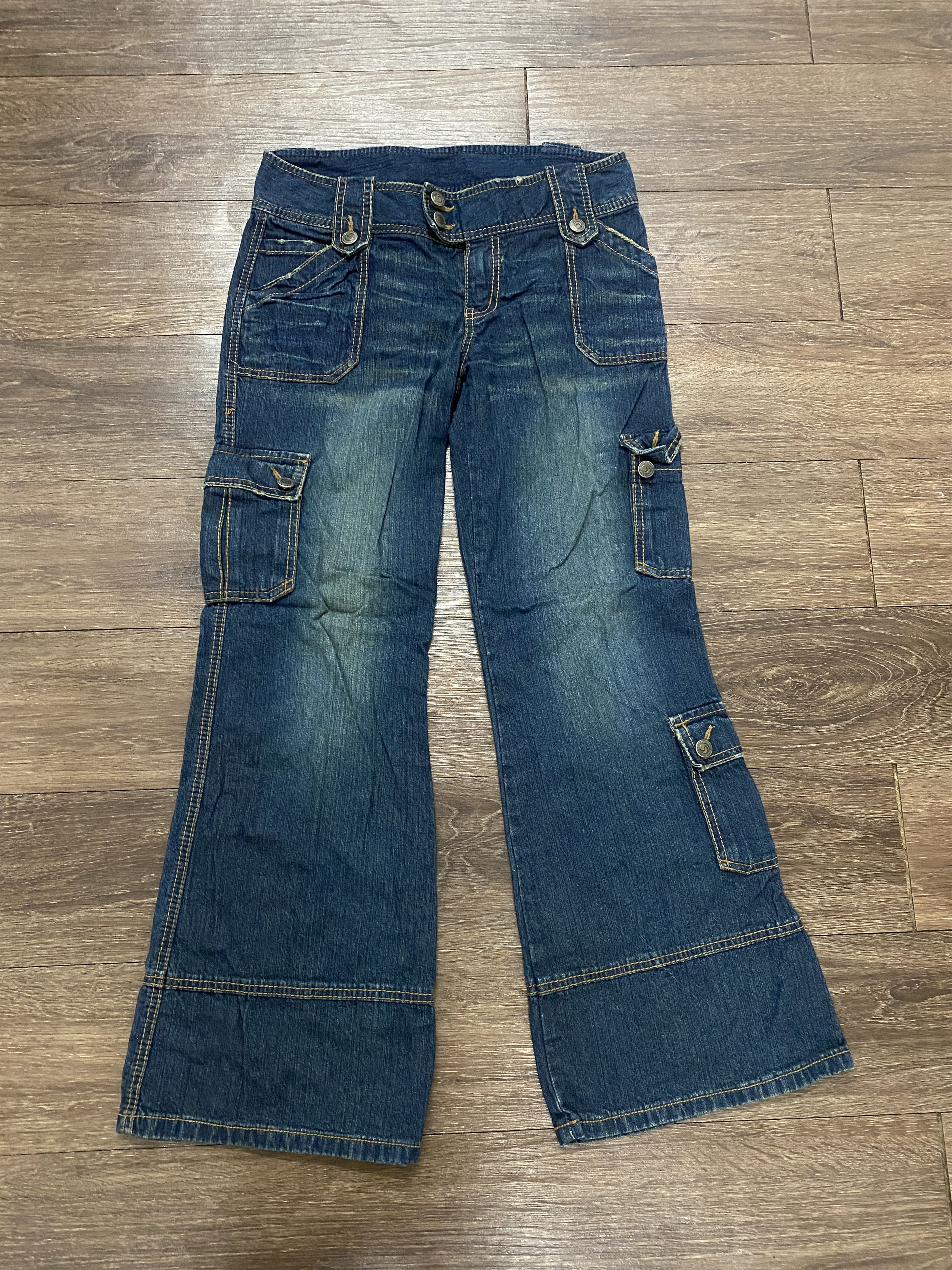 Japanese Brand Blue moon blue jeans multi pocket flare denim Size 27" / US 4 / IT 40 - 5 Thumbnail