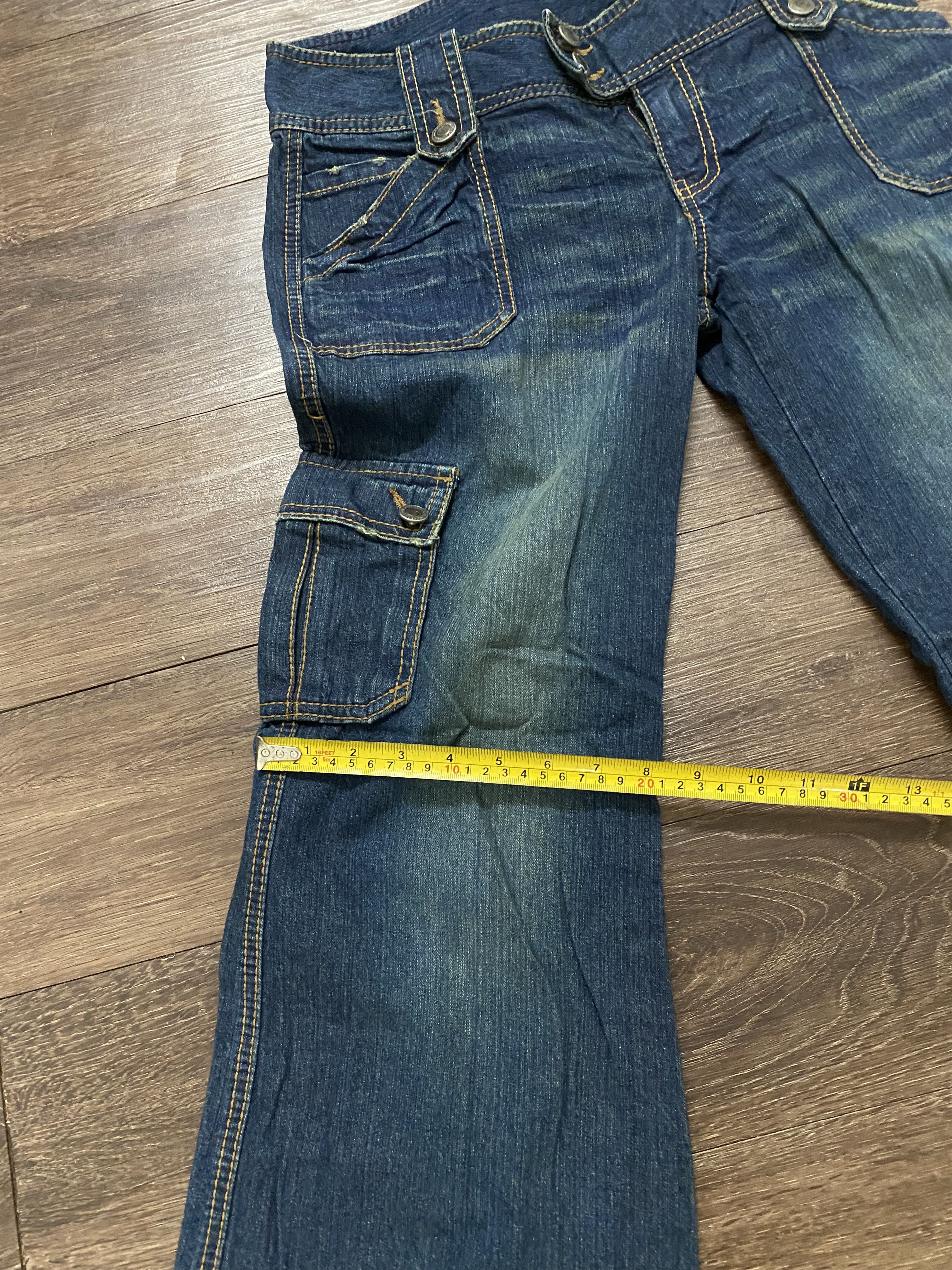 Japanese Brand Blue moon blue jeans multi pocket flare denim Size 27" / US 4 / IT 40 - 9 Thumbnail