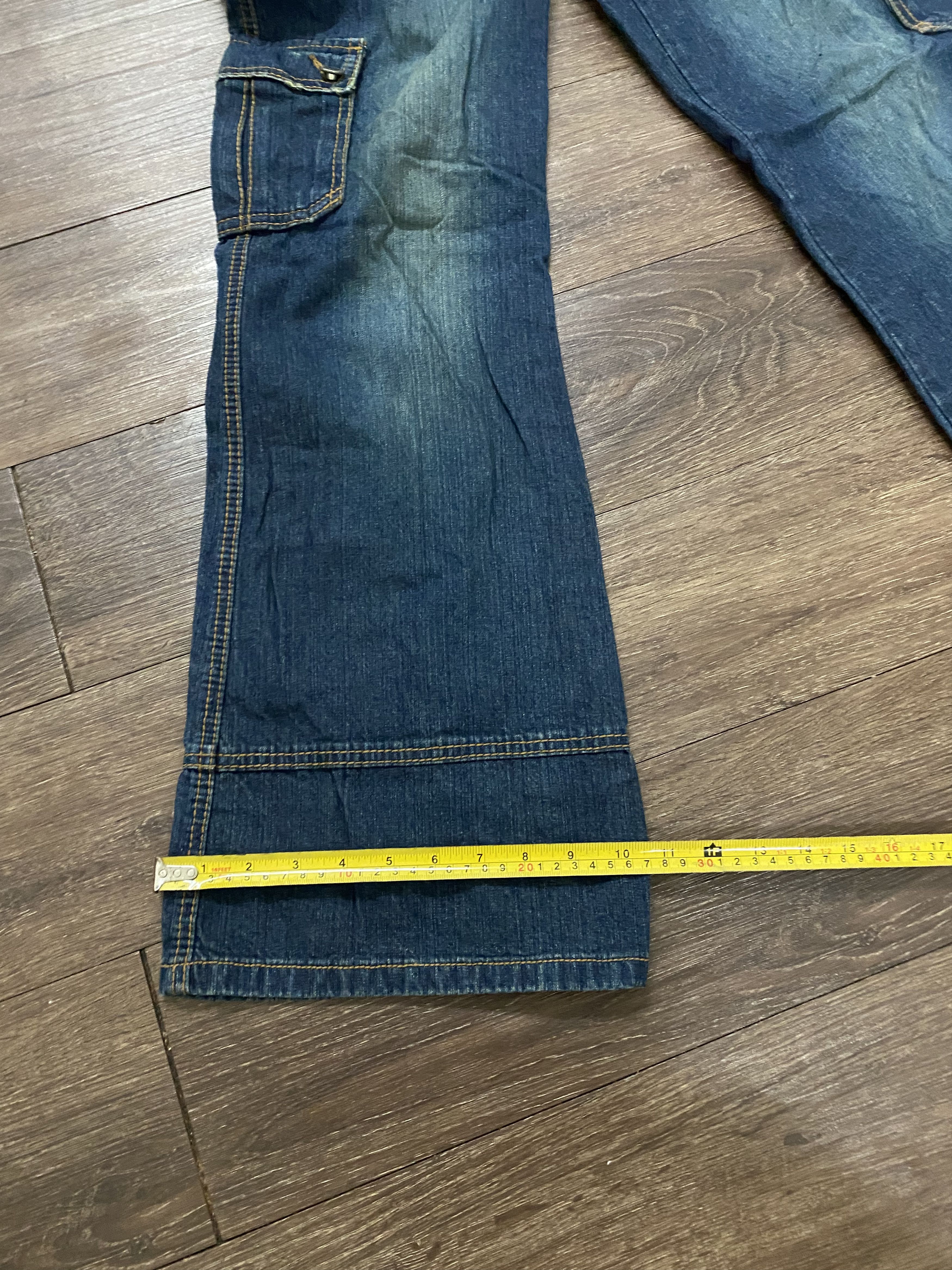 Japanese Brand Blue moon blue jeans multi pocket flare denim Size 27" / US 4 / IT 40 - 11 Thumbnail