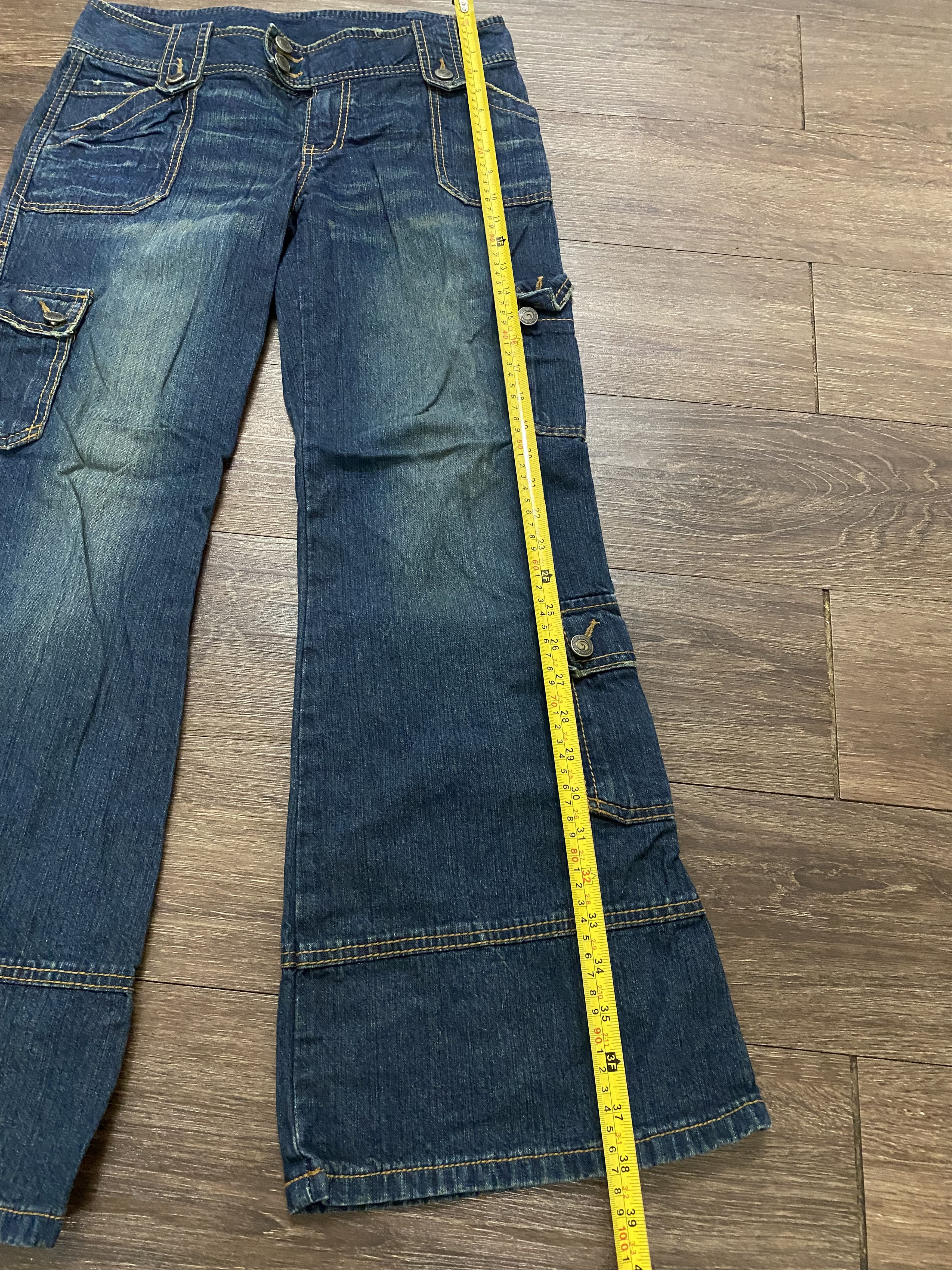 Japanese Brand Blue moon blue jeans multi pocket flare denim Size 27" / US 4 / IT 40 - 10 Thumbnail