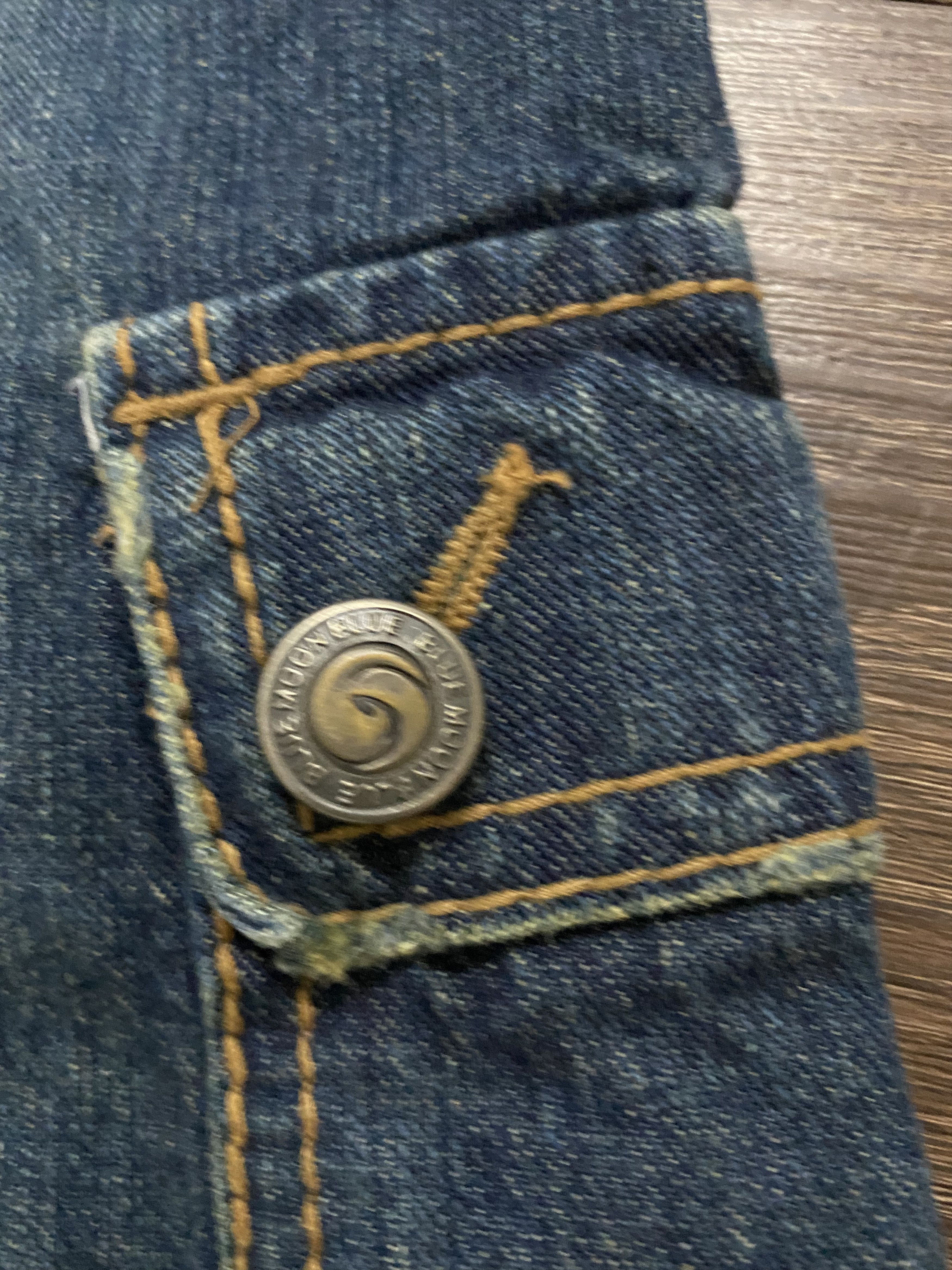 Japanese Brand Blue moon blue jeans multi pocket flare denim Size 27" / US 4 / IT 40 - 12 Thumbnail