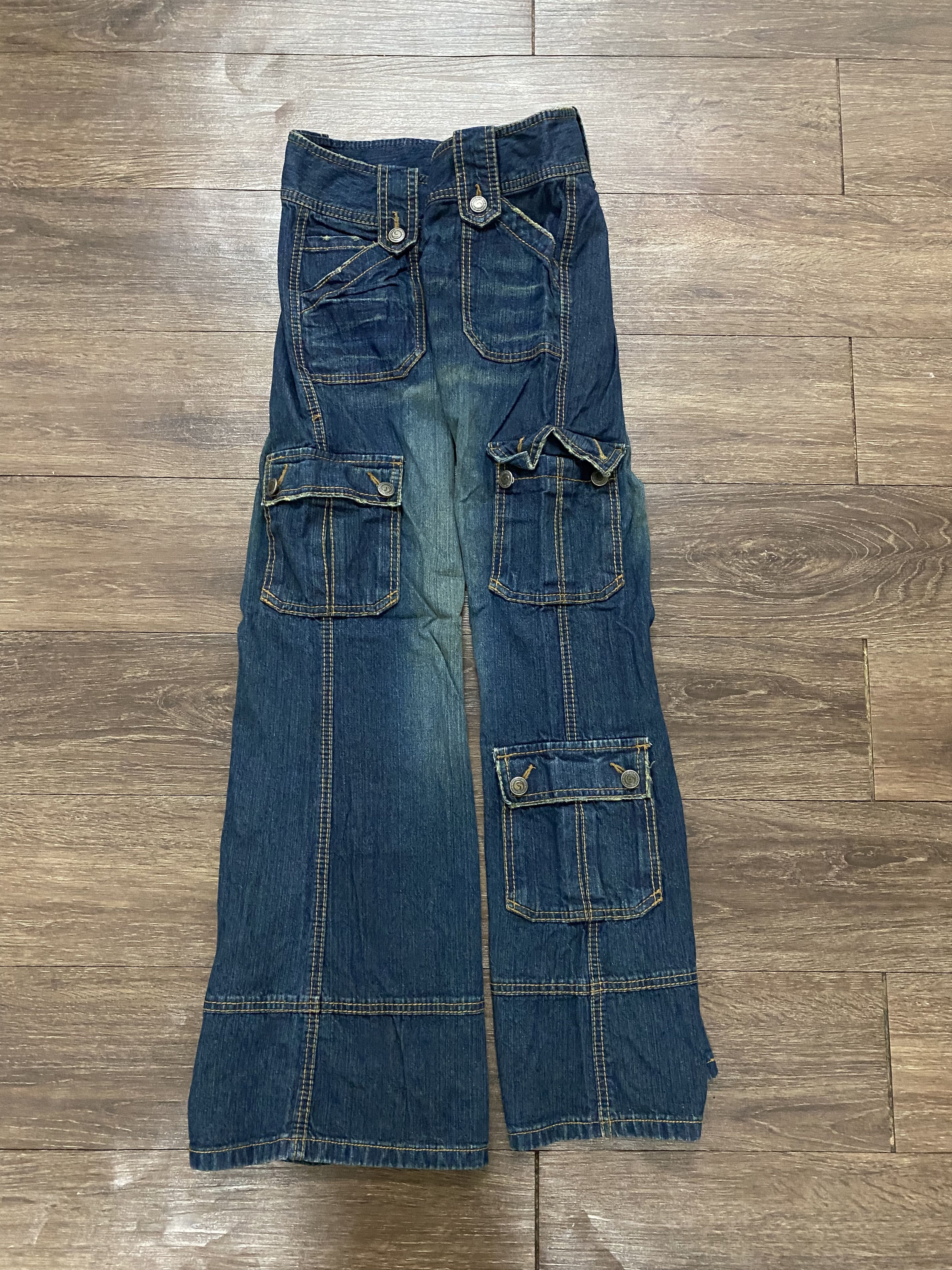Japanese Brand Blue moon blue jeans multi pocket flare denim Size 27" / US 4 / IT 40 - 2 Thumbnail