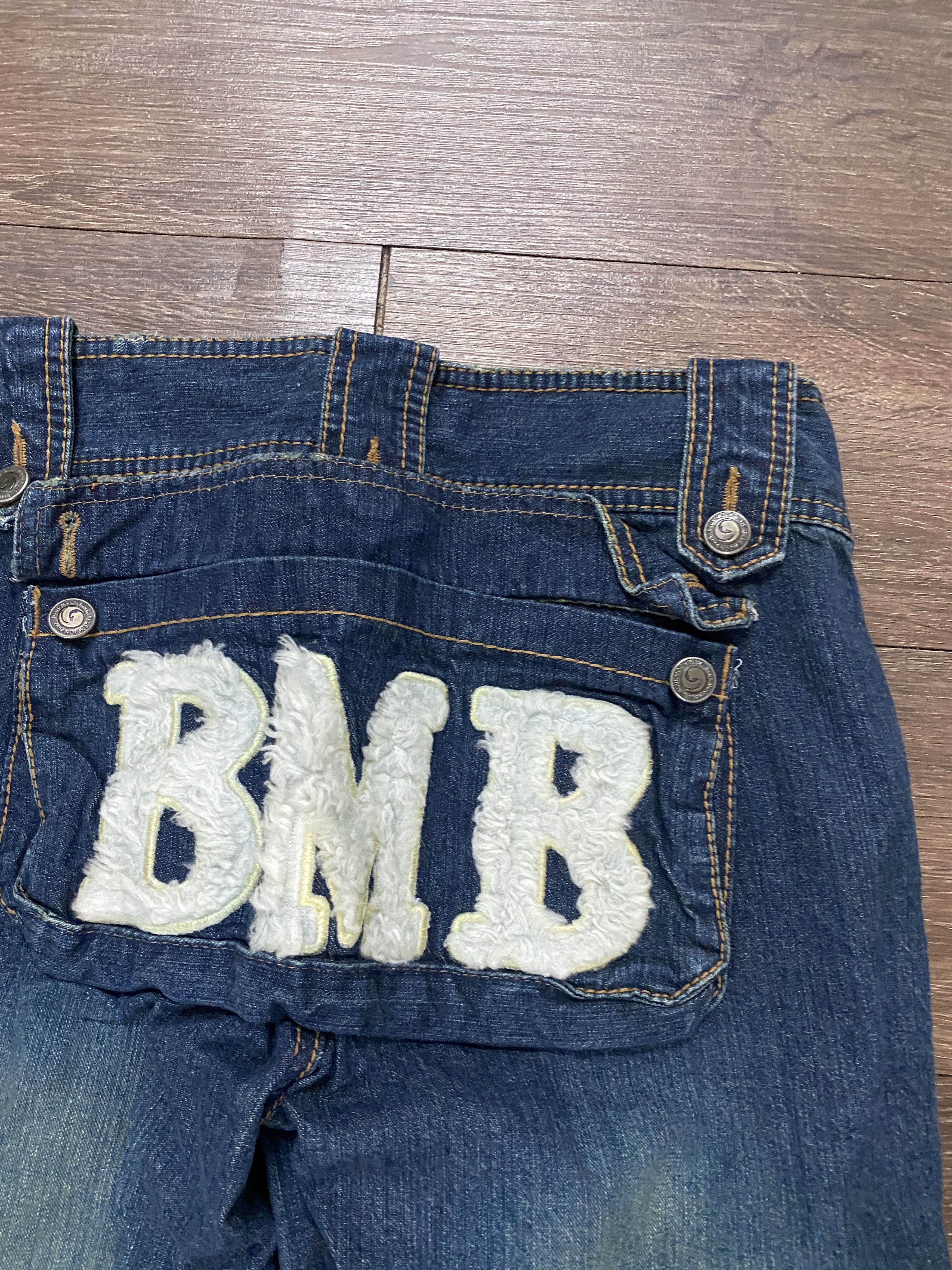 Japanese Brand Blue moon blue jeans multi pocket flare denim Size 27" / US 4 / IT 40 - 13 Thumbnail