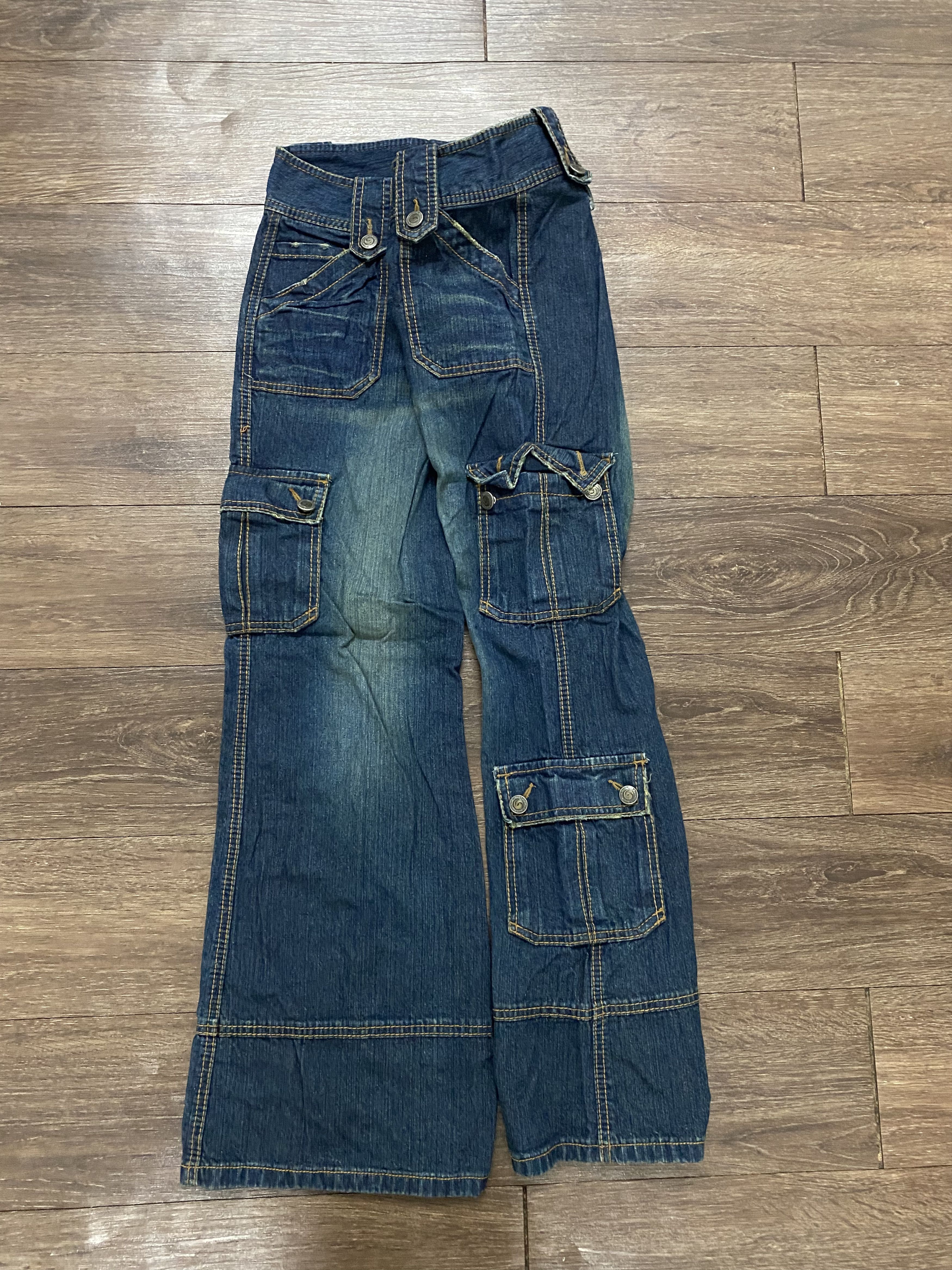 Japanese Brand Blue moon blue jeans multi pocket flare denim Size 27" / US 4 / IT 40 - 3 Thumbnail