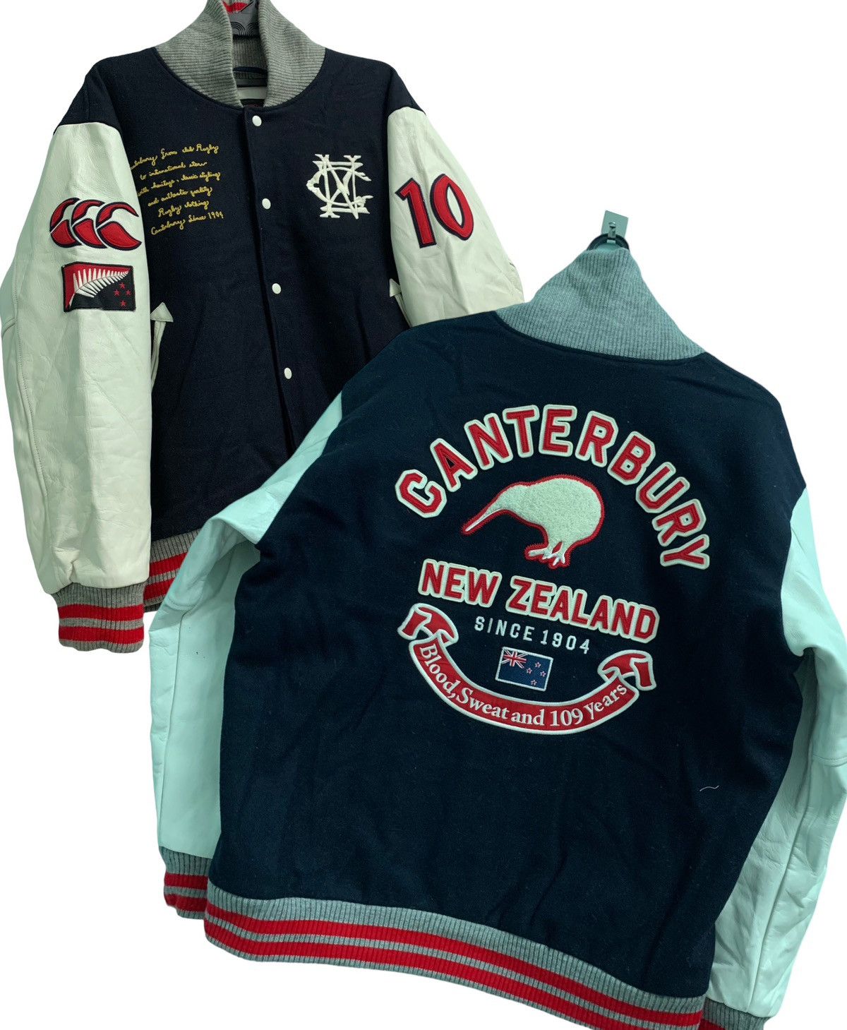 image of Avirex Varsity Jacket x Canterbury Of New Zealand Vintage Embroidery Canterbury New Zealand Varsity