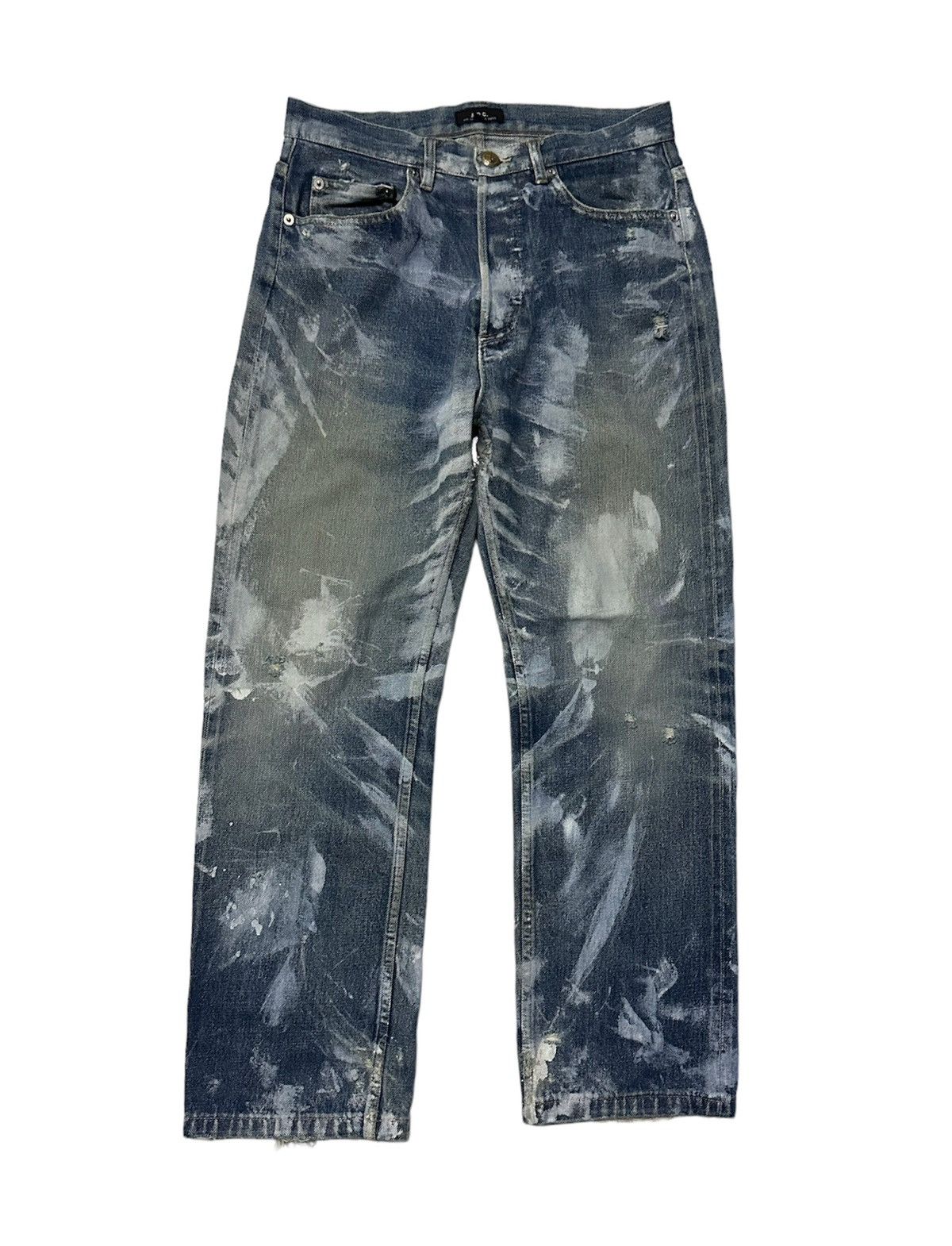 A.P.C. Vintage A.P.C custom paint selvedge denim jeans | Grailed