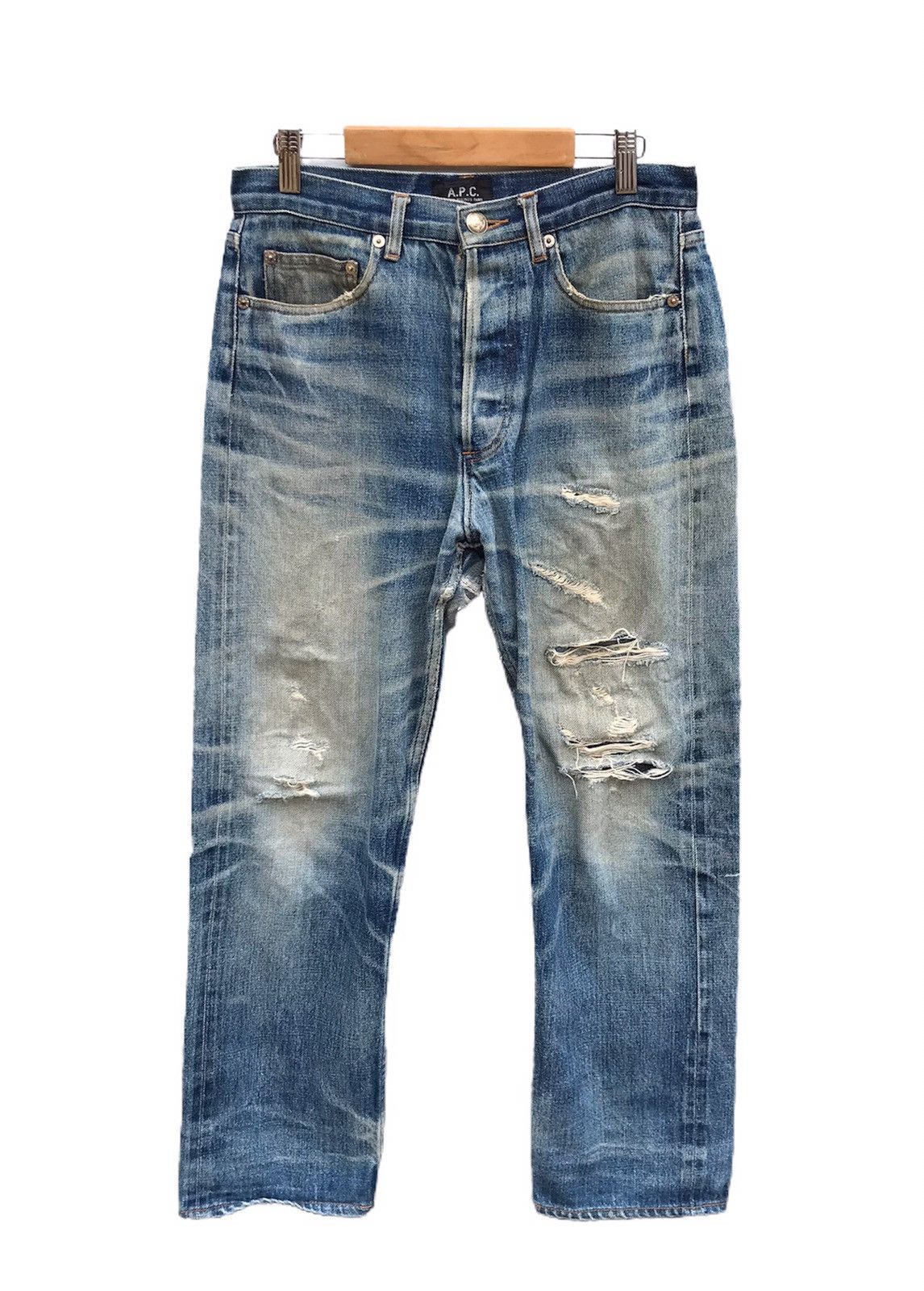 A.P.C. Vintage A.P.C selvedge distressed denim jeans Size US 28 / EU 44 - 2 Thumbnail